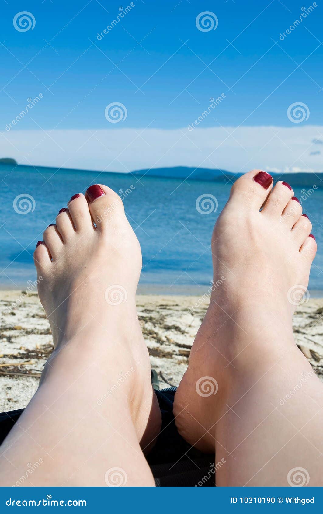 Feet at vacation stock photo. Image of blue, female, sunny 10310190