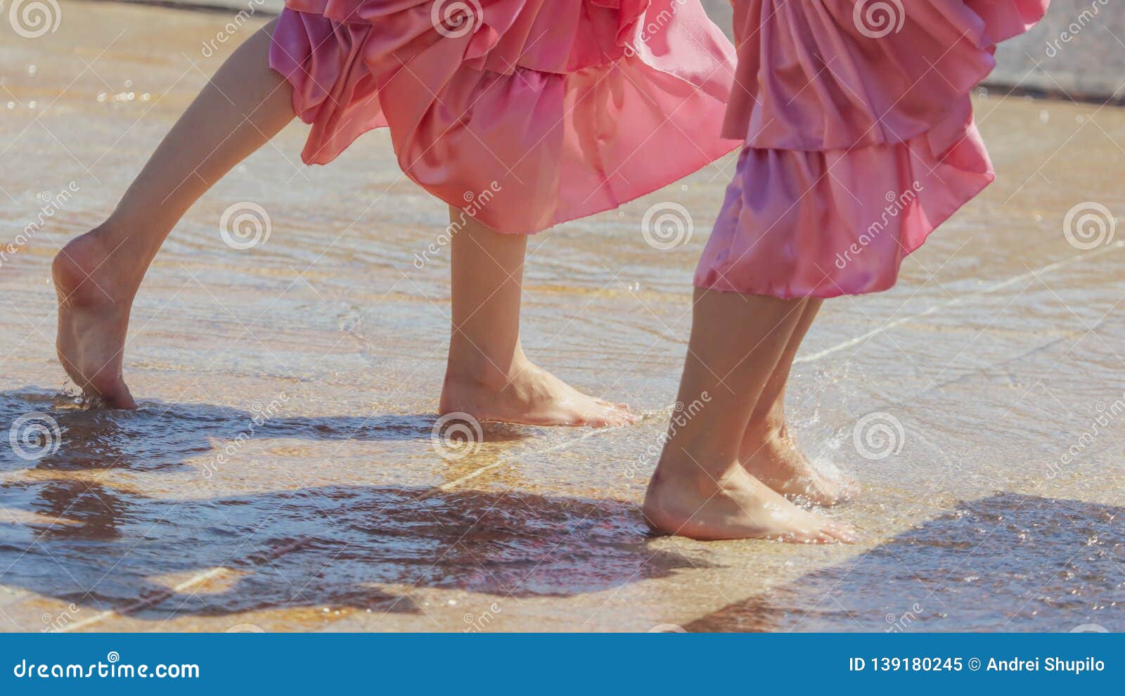 Feet in the Water in a Fountain Stock Image Image of summer