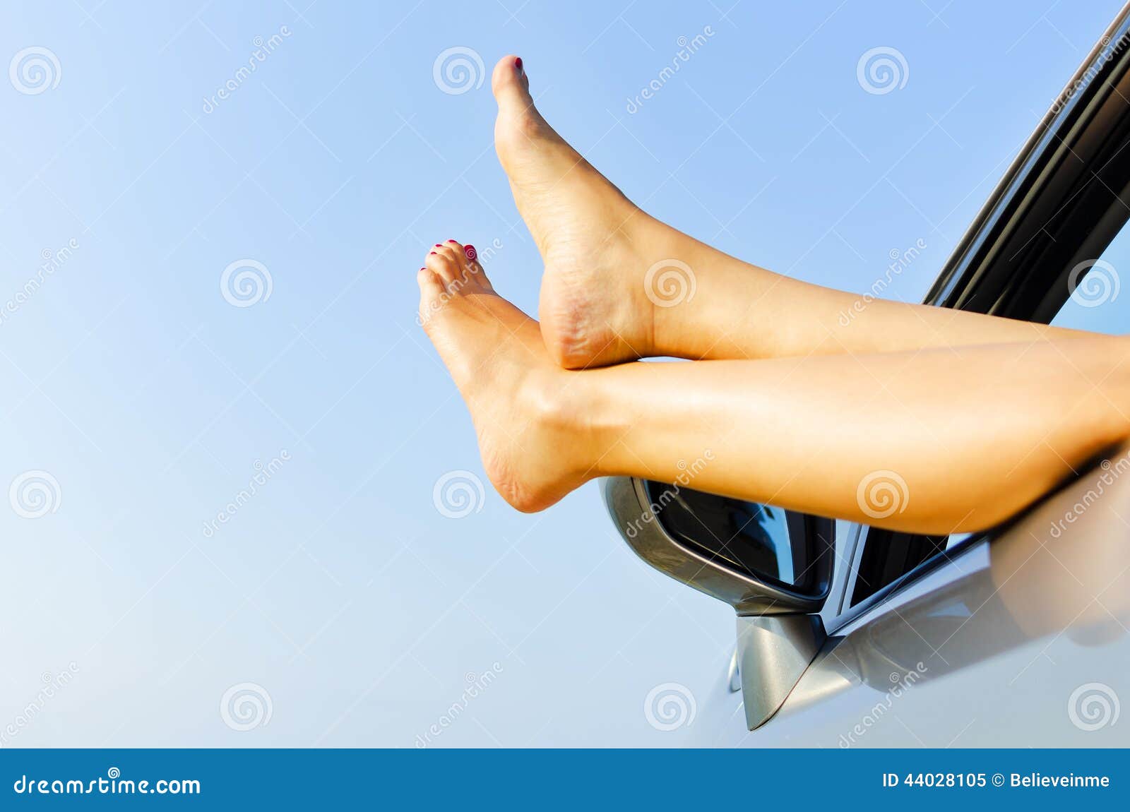 Feet From The Window Of A Car Stock Photo Image 4
