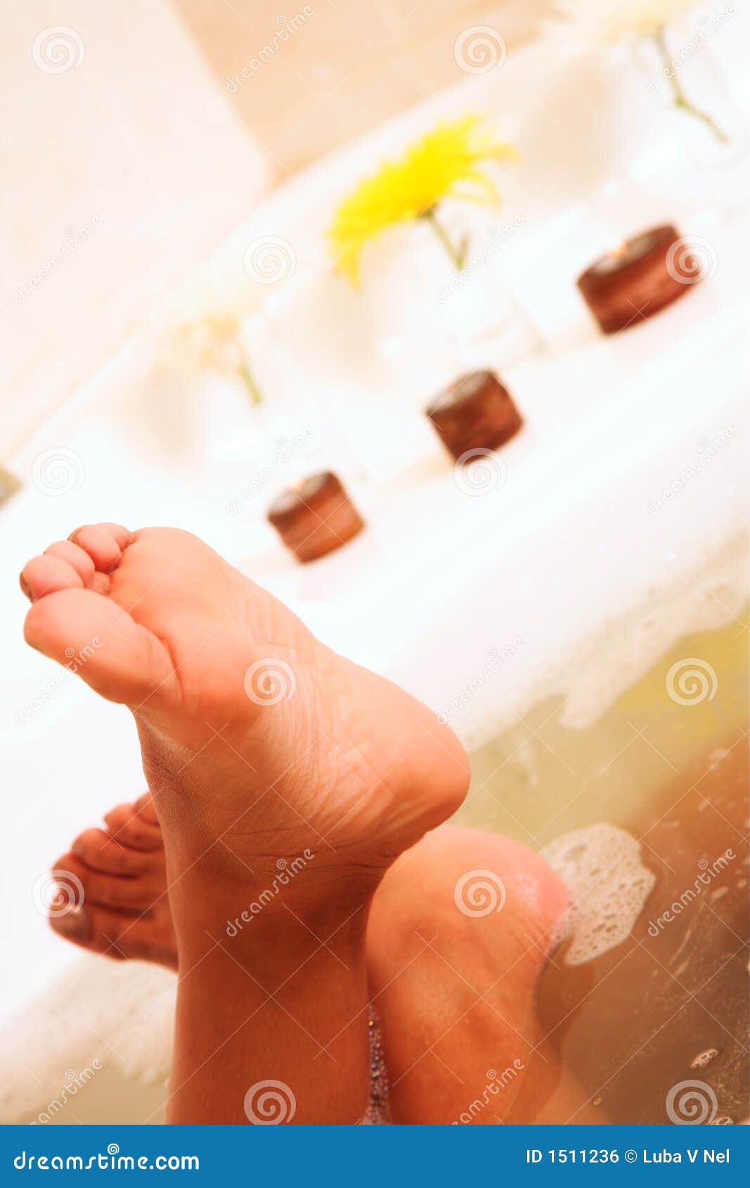 Feet Of A Young Woman In A Bat