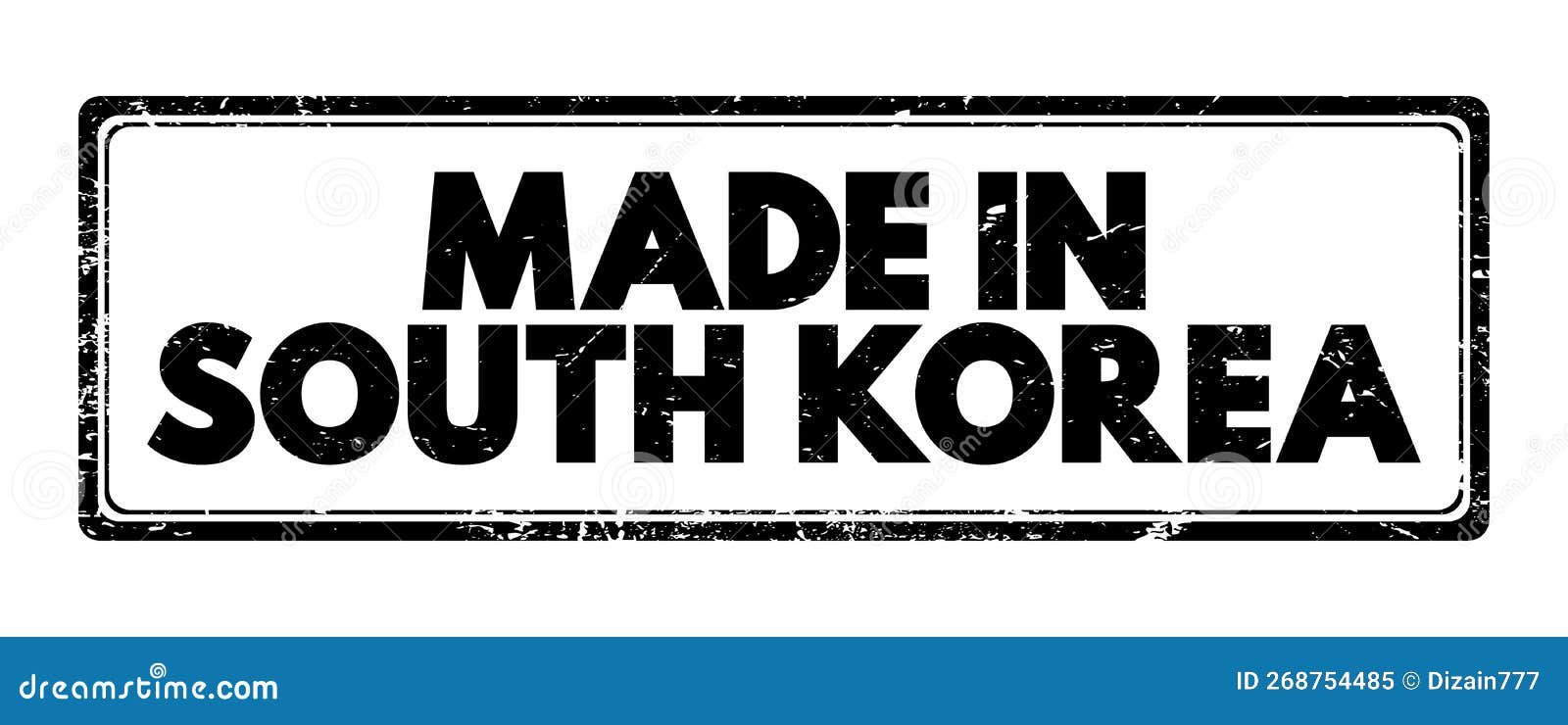 Feito Na Coreia Do Sul Texto Emblema Conceito De Fundo Ilustração Stock