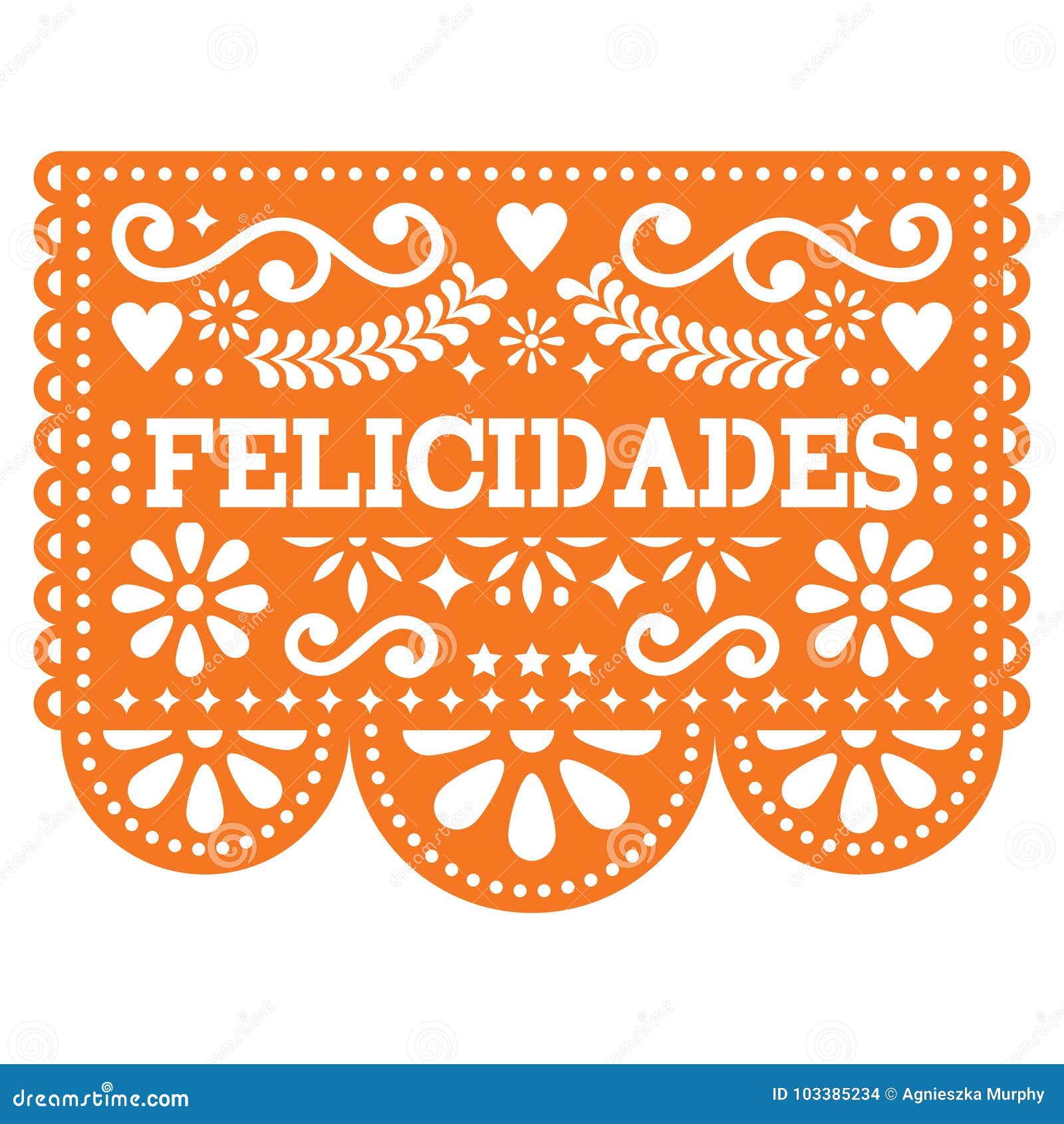 felicidades papel picado  - gratulations , mexican paper decoration with pattern and text