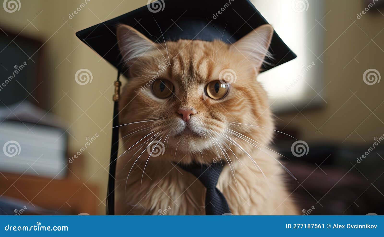 felino academe: the educated cat professor heading off to class.