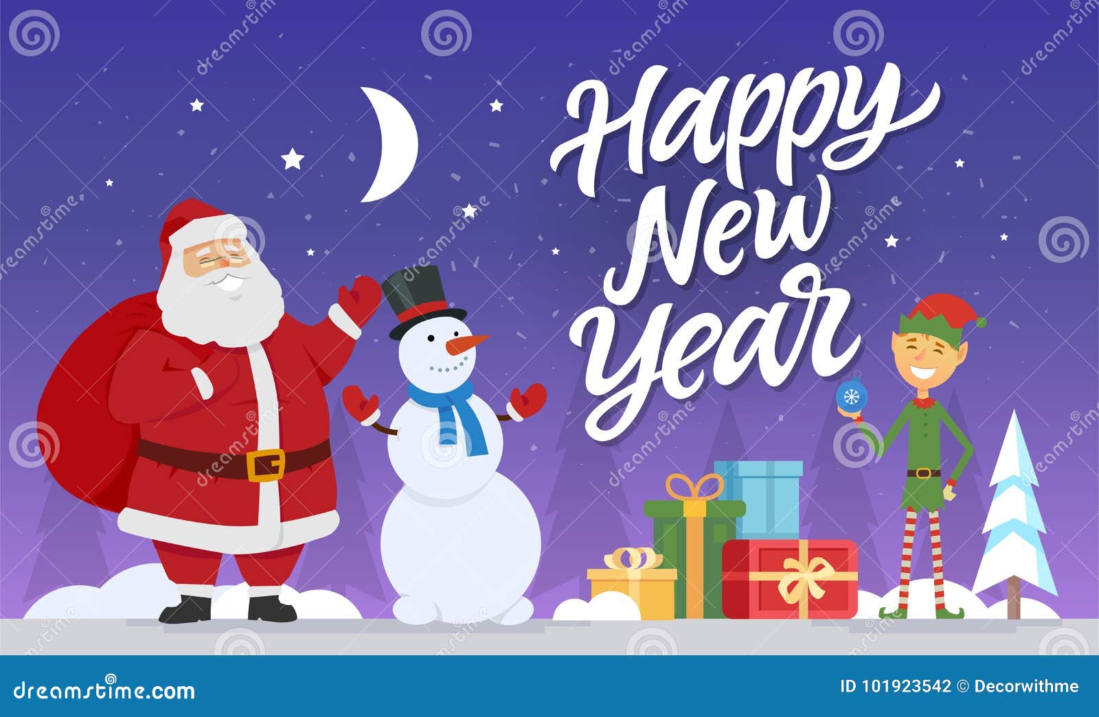 Feliz Año Nuevo - Ejemplo Moderno De Los Personajes De Dibujos Animados Ilustración del Vector - Ilustración de idea, noel: 101923542 Feliz Año Nuevo - Ejemplo Moderno De Los Personajes De Dibujos Animados Ilustración del Vector - Ilustración de idea, noel: 101923542