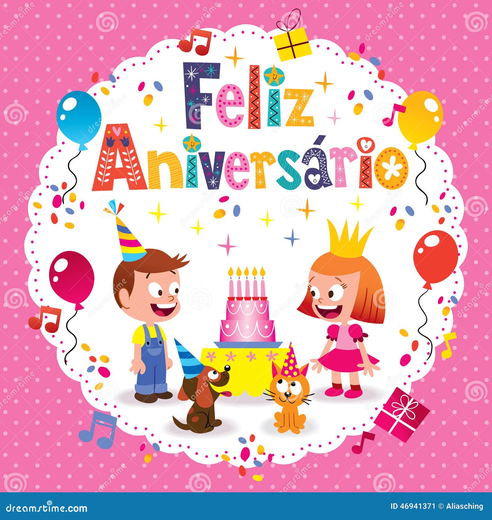 feliz aniversario brazilian portuguese happy birthday card