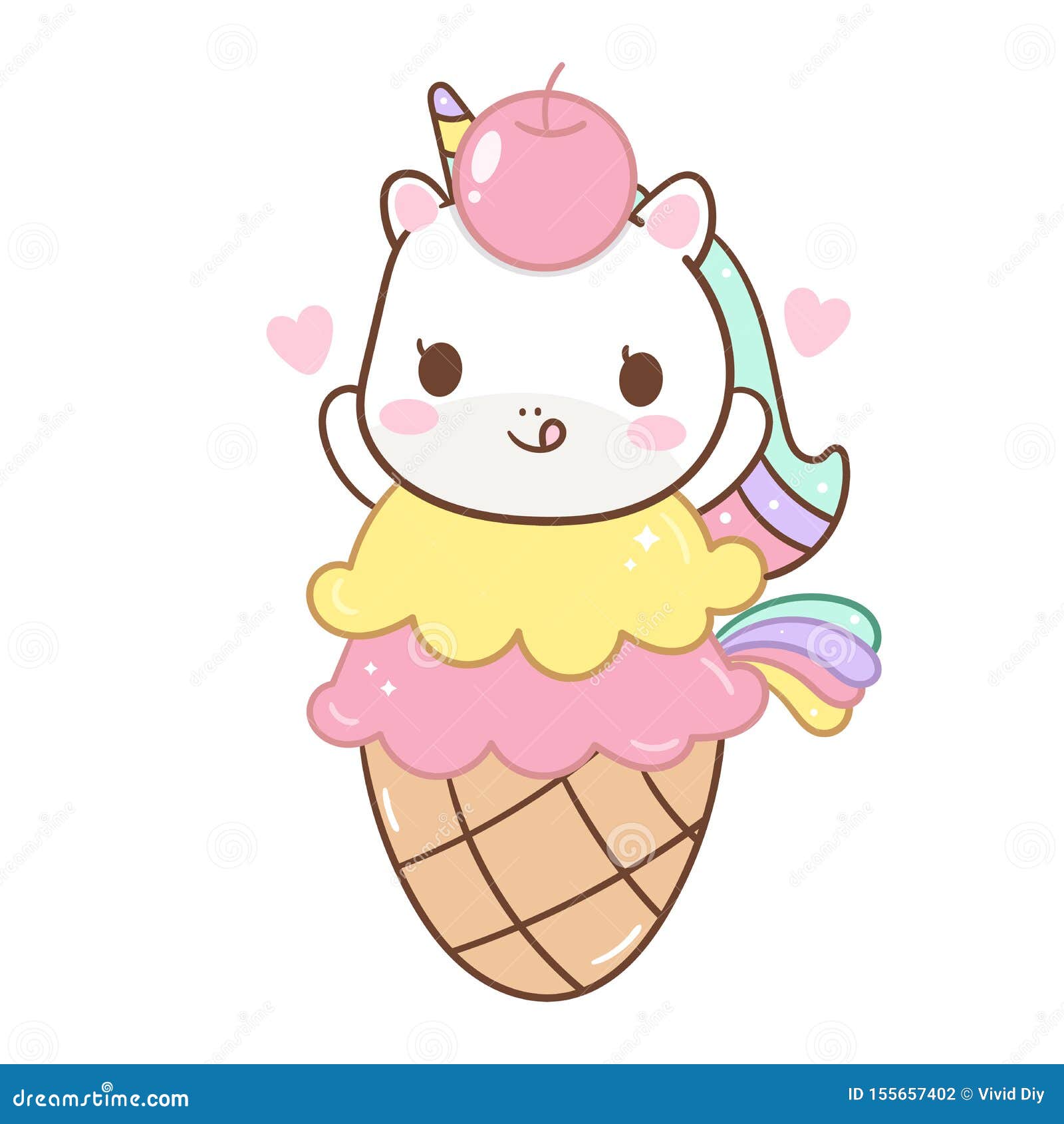 Vetores de Kawaii Panda Com Unicórnio Sorvete Desenho Animado Personagem  Fantasia Mágica e mais imagens de Animal - iStock