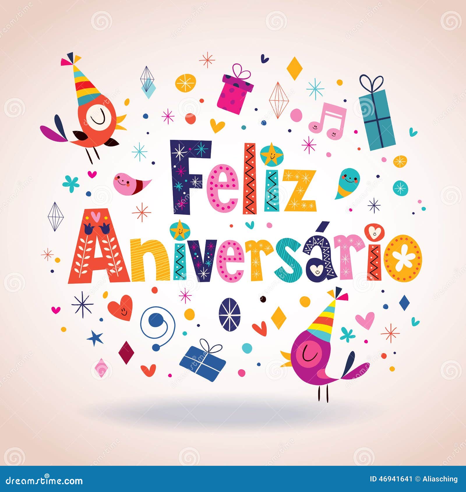 feliz aniversario portuguese happy birthday card