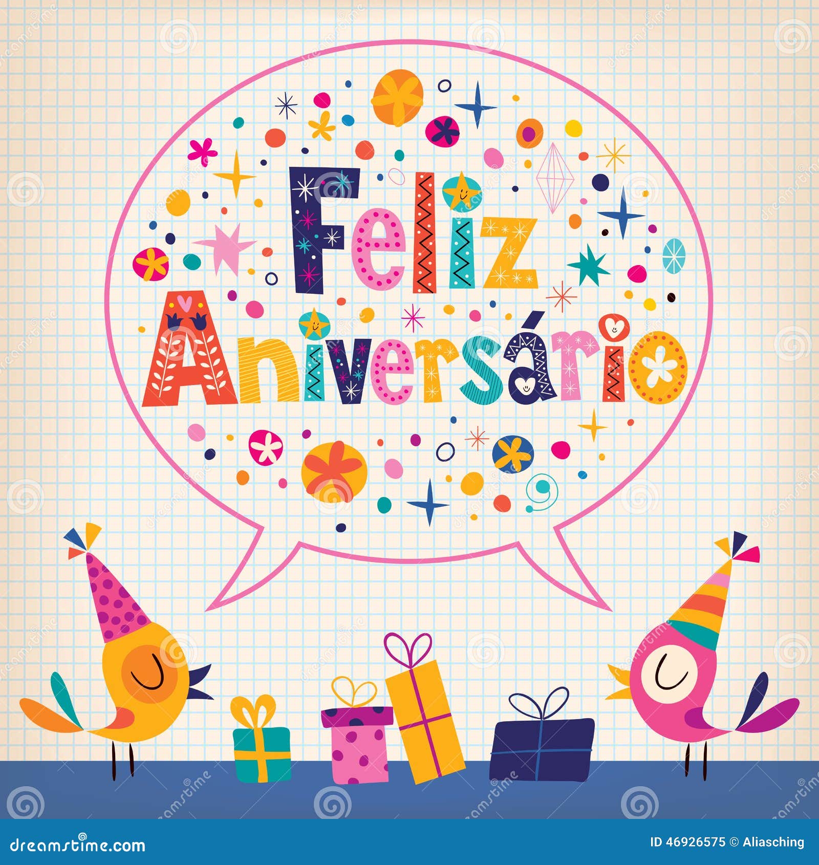 feliz aniversario portuguese happy birthday card