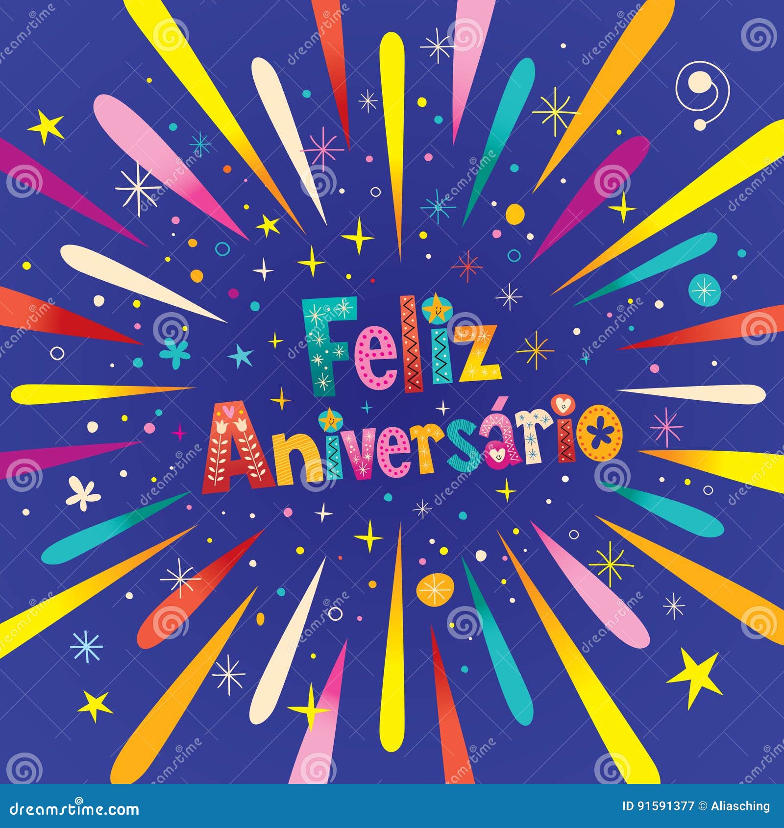 feliz aniversario portuguese happy birthday greeting card