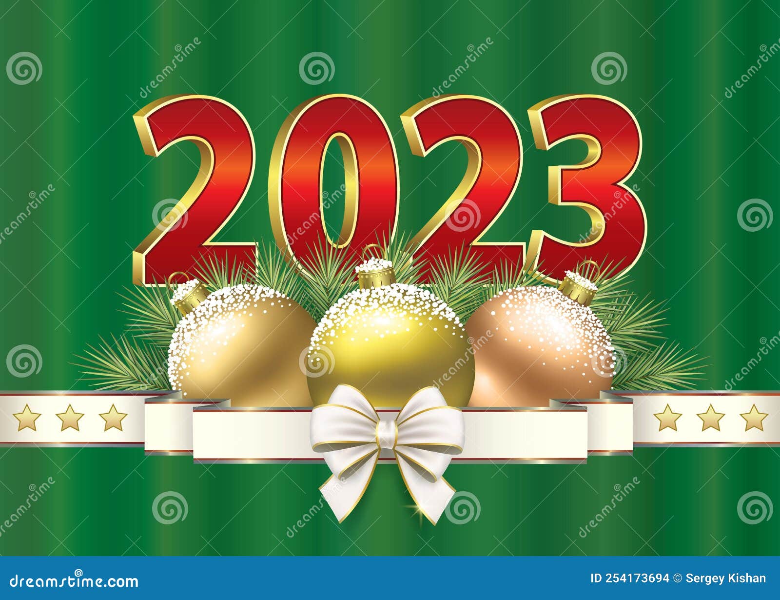 Feliz Ano Novo 2023. Cartão De Natal Com Decoração De Férias E Números 2023  Em Vermelho E Dourado Ilustração do Vetor - Ilustração de fundo, luxo:  254173694