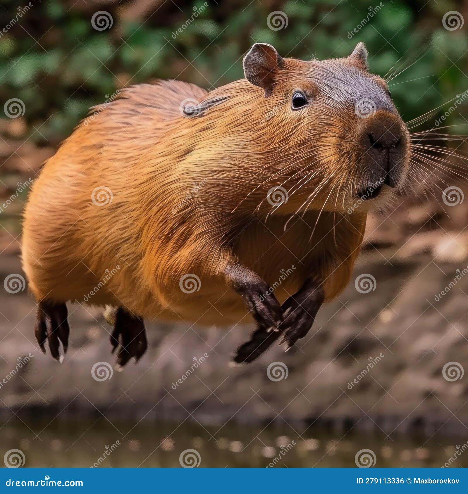 Capybara Engraçada E Fofa Feliz Na Ilustração Vetorial De Roedores