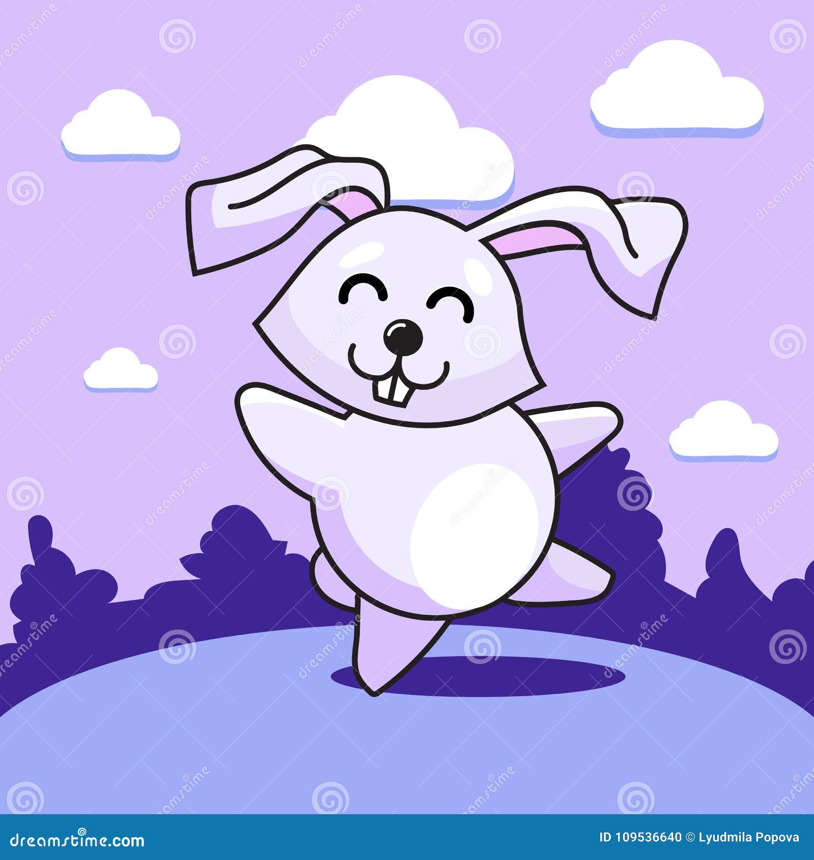 Feliz conejito del baile ilustración del vector. Ilustración de imagen -  109536640, image size:1600x1690