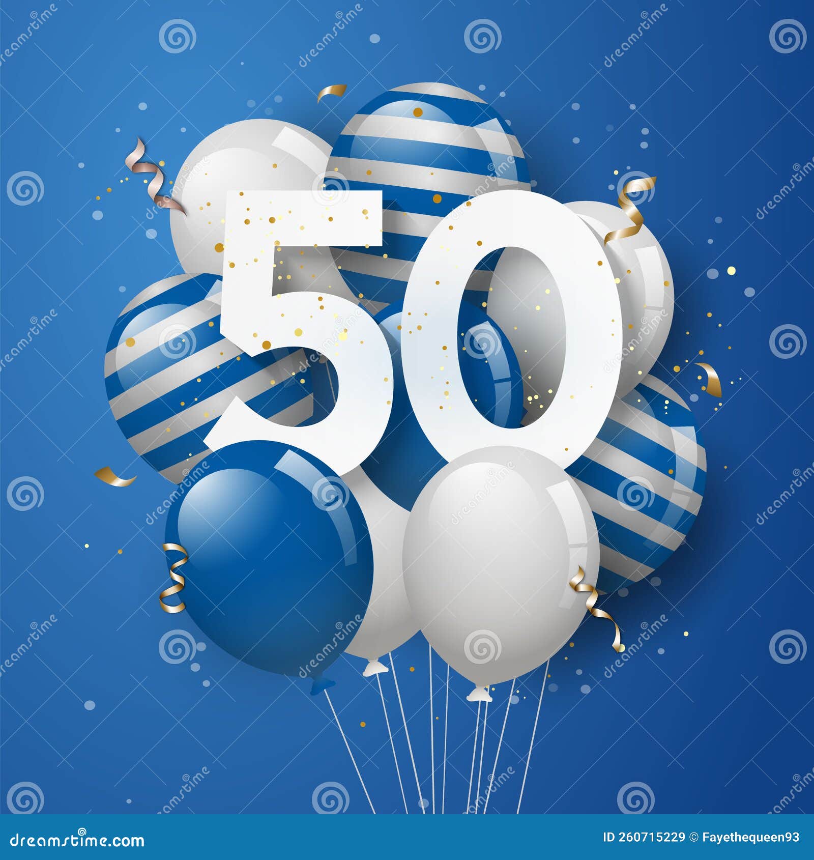 50 años de edad. globos de oro número 50 aniversario, feliz cumpleaños  felicitaciones.