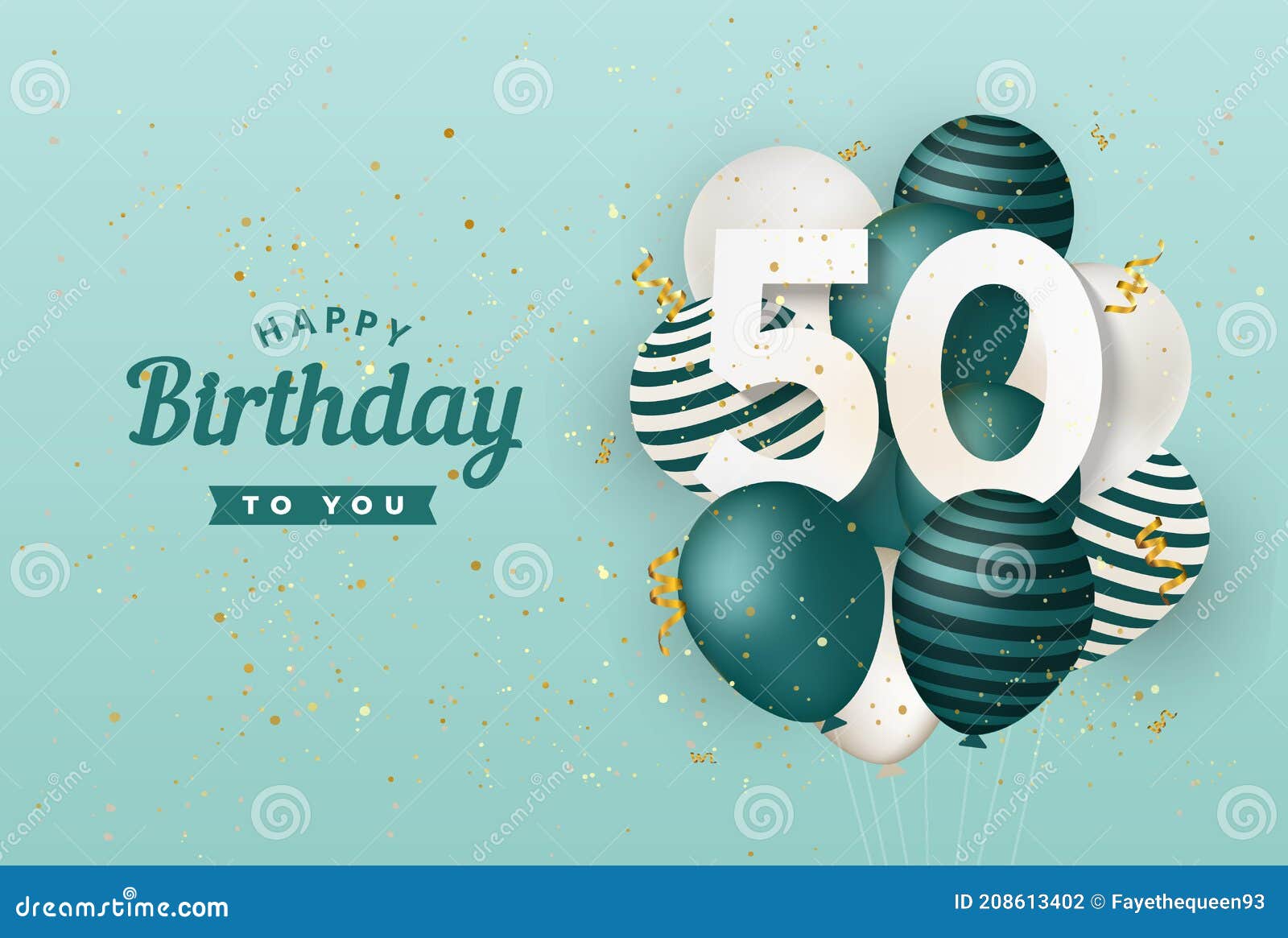 50 anos feliz cumpleanos ilustración de Stock