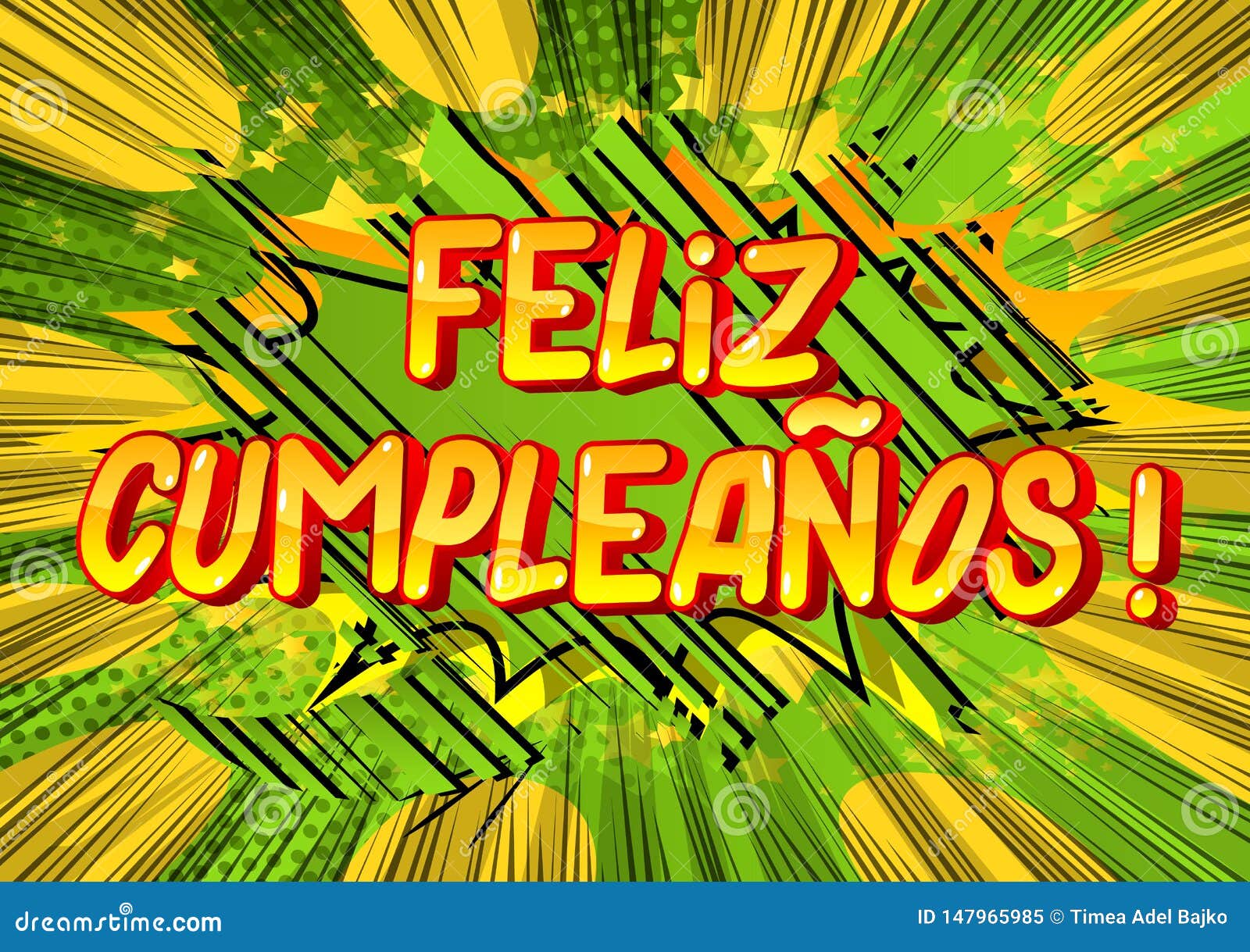 Feliz Cumpleanos Happy Birthday In Spanish Stock Vector