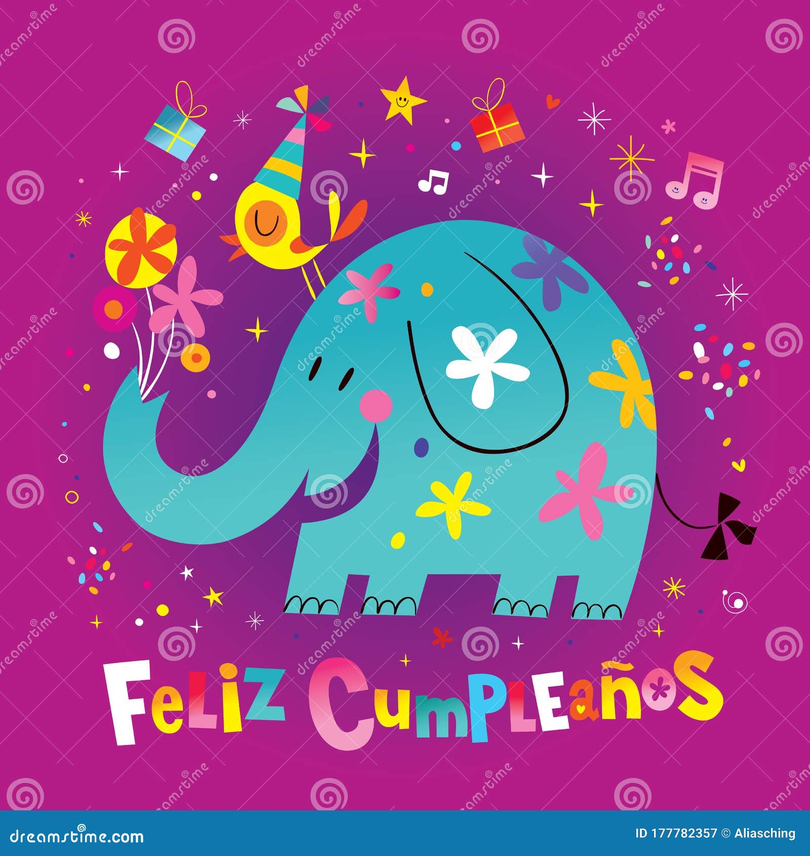 Feliz Cumpleanos Happy Birthday In Spanish Greeting Card