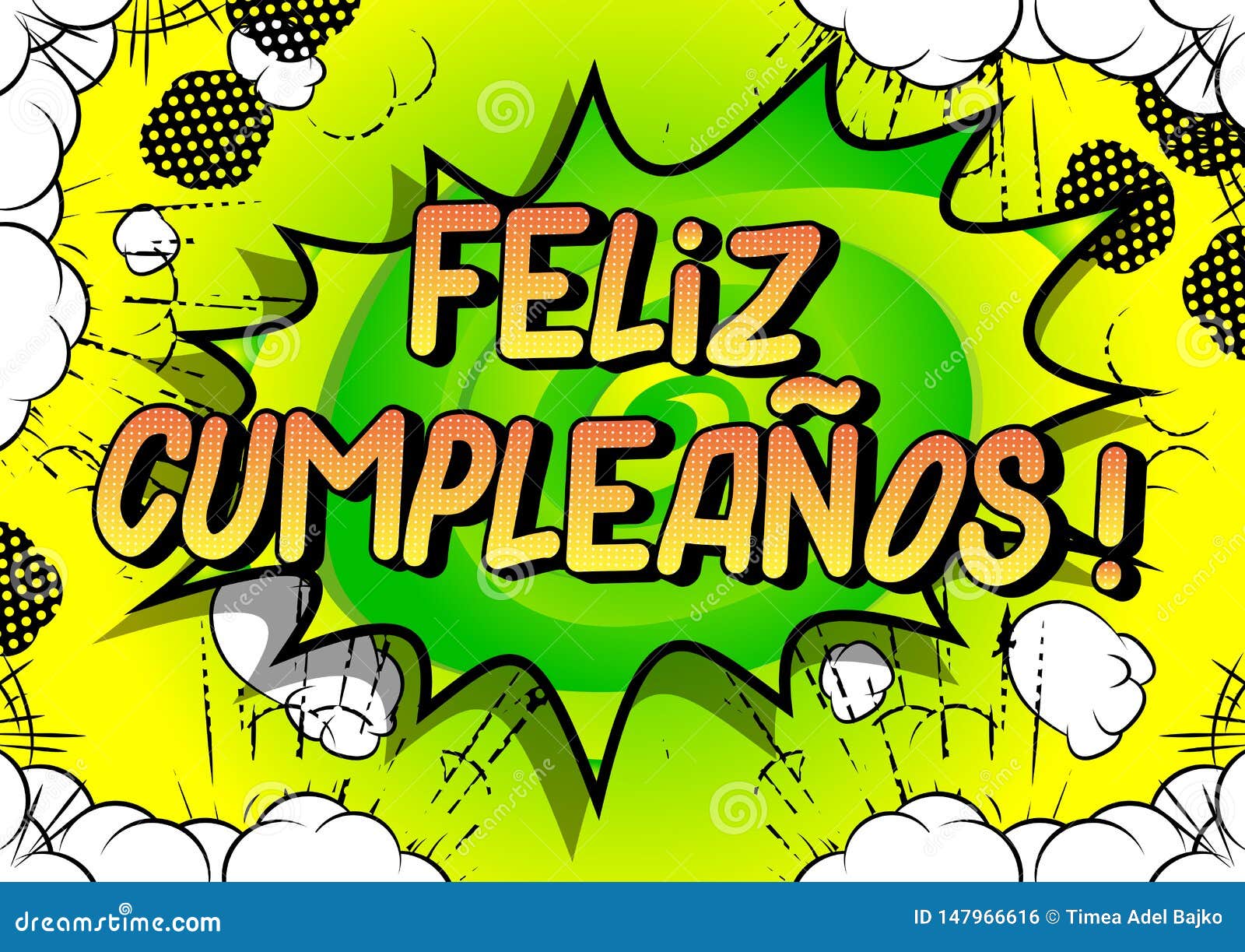 Feliz Cumpleanos Happy Birthday In Spanish Stock