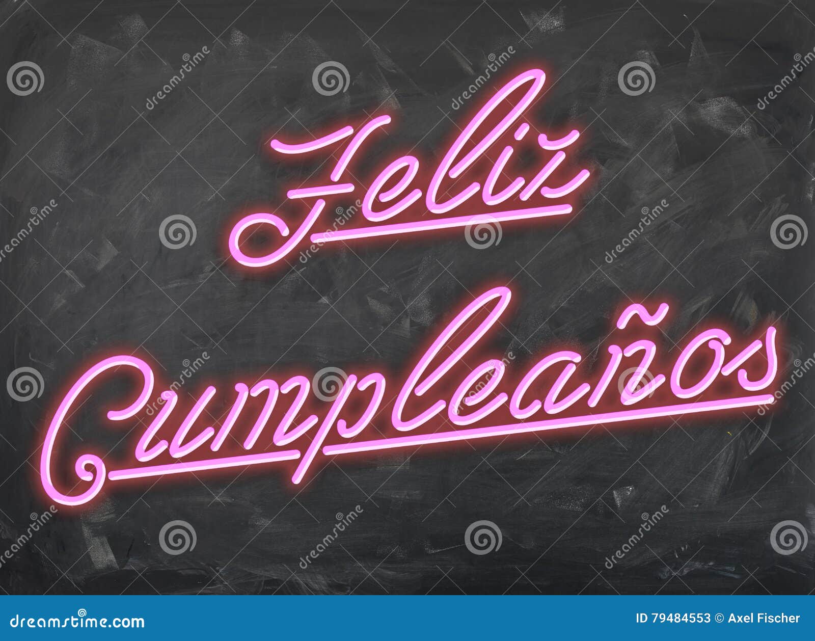 Feliz Cumpleanos Means Happy Birthday In Spanish Language Stock Image