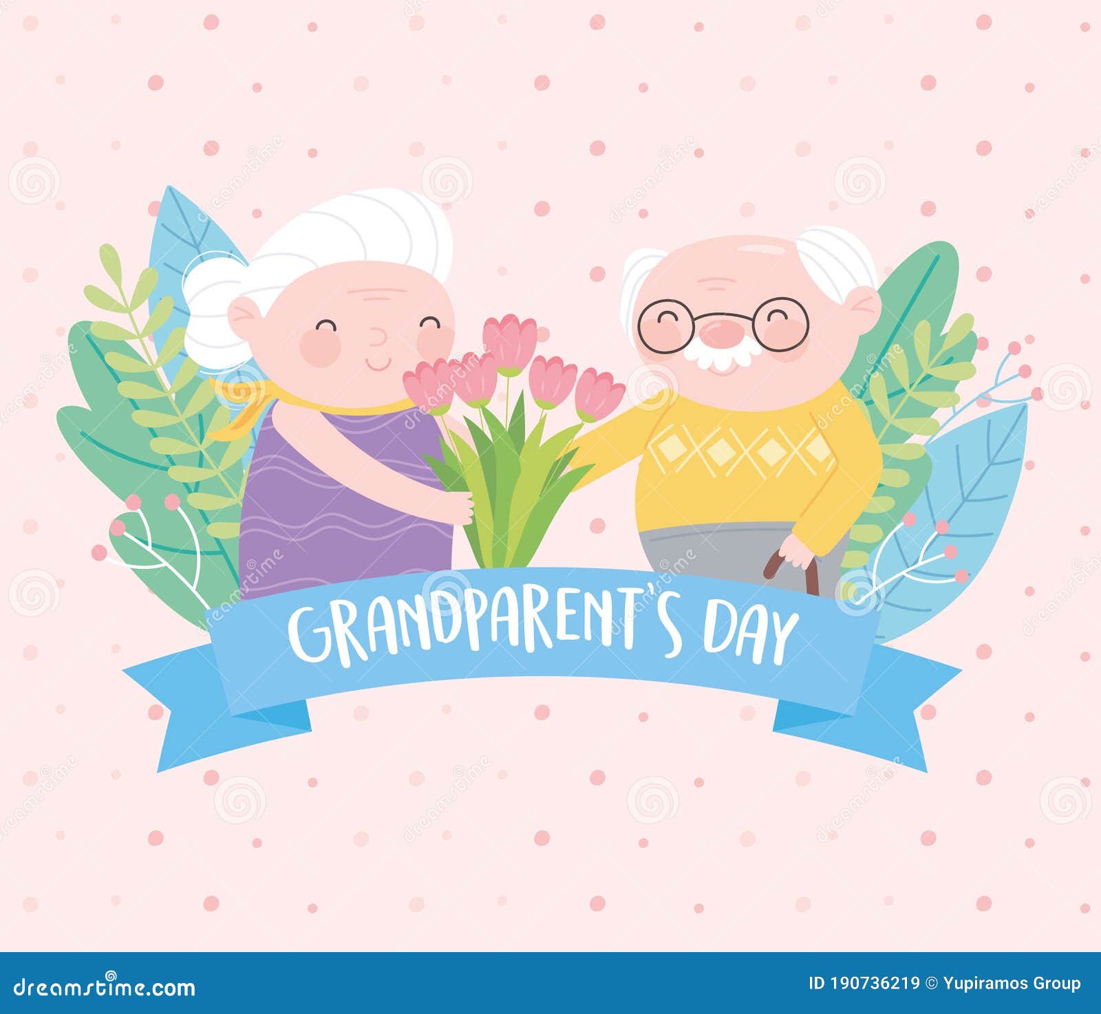 Feliz Día De Los Abuelos Abuelita Y Abuelo Con Tarjeta De Dibujos Animados  Ilustración del Vector - Ilustración de abuelos, enhorabuena: 190736219