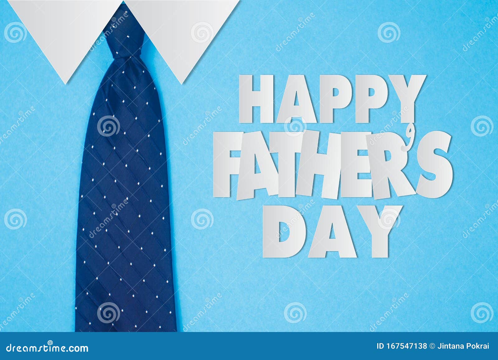 Feliz Día Del Padre Con Corbata En Camisas De Papel Azul Foto de archivo -  Imagen de papel, blanco: 167547138