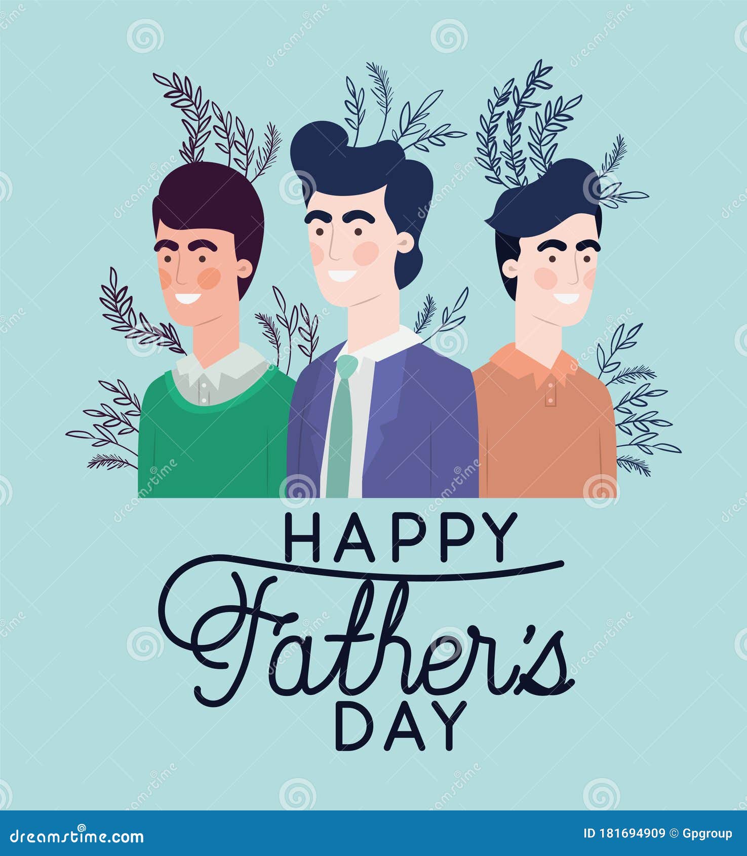 Feliz Día Del Padre De Los Hombres De Texto Caricaturas Y Deja El Diseño  Vectorial Ilustración del Vector - Ilustración de hombres, celebre:  181694909