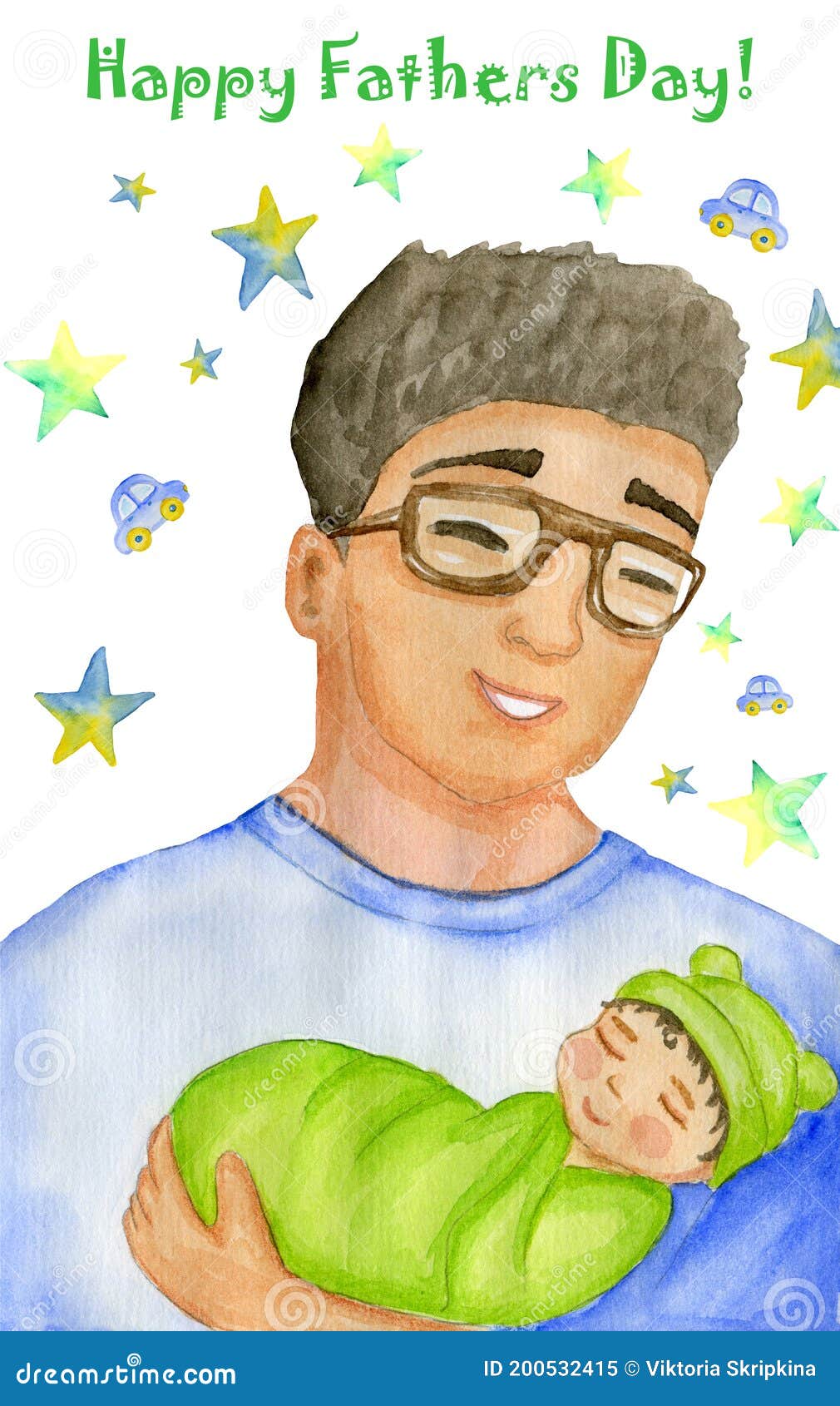 Feliz Día Del Padre Dibujo De Color De Agua Suave Dibujado a Mano Padre Con  Bebé Papá Con Su Hijo Stock de ilustración - Ilustración de mano, sonrisa:  200532415