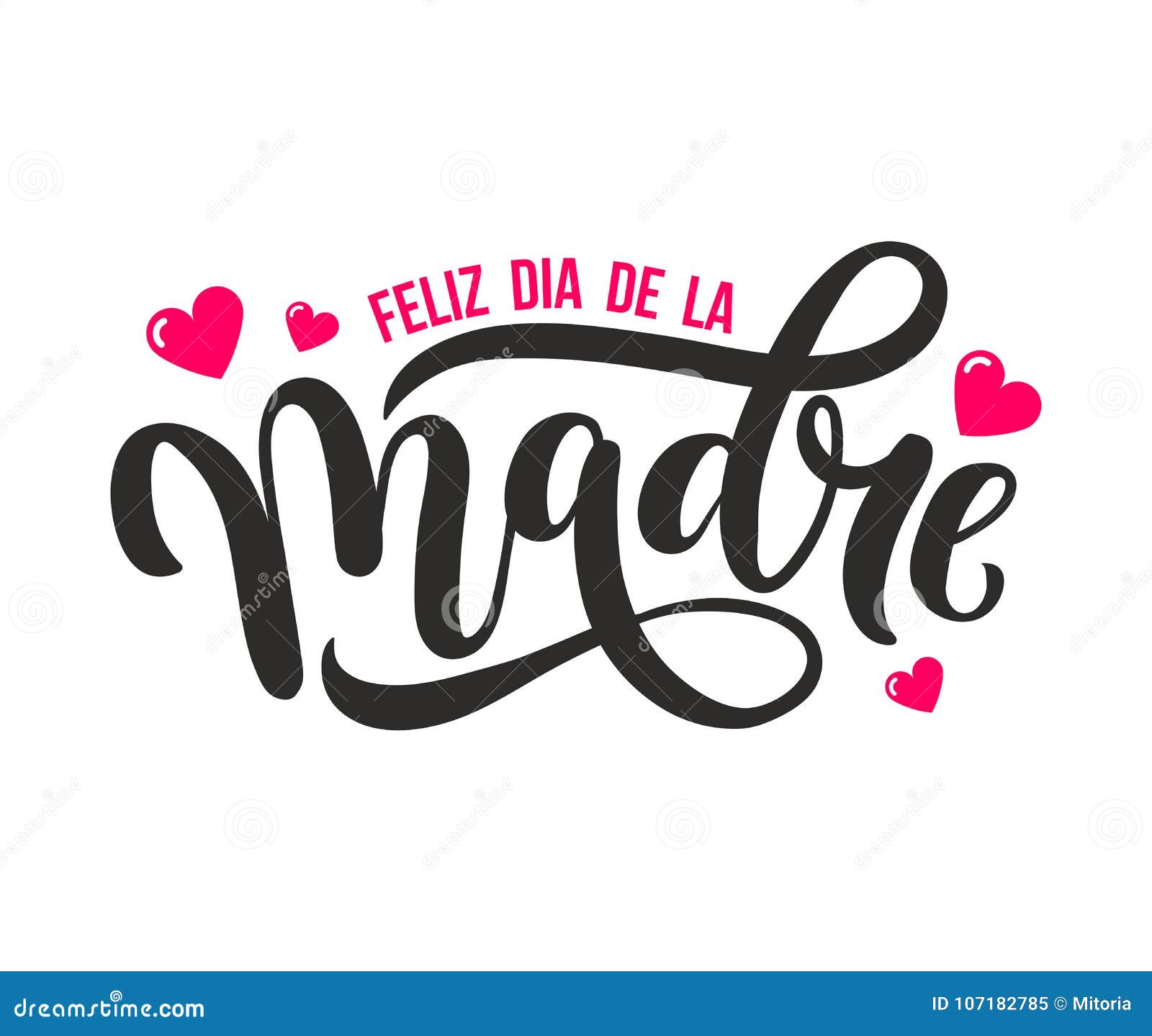 feliz dia de la madre. mother day greeting card in spanish. hand