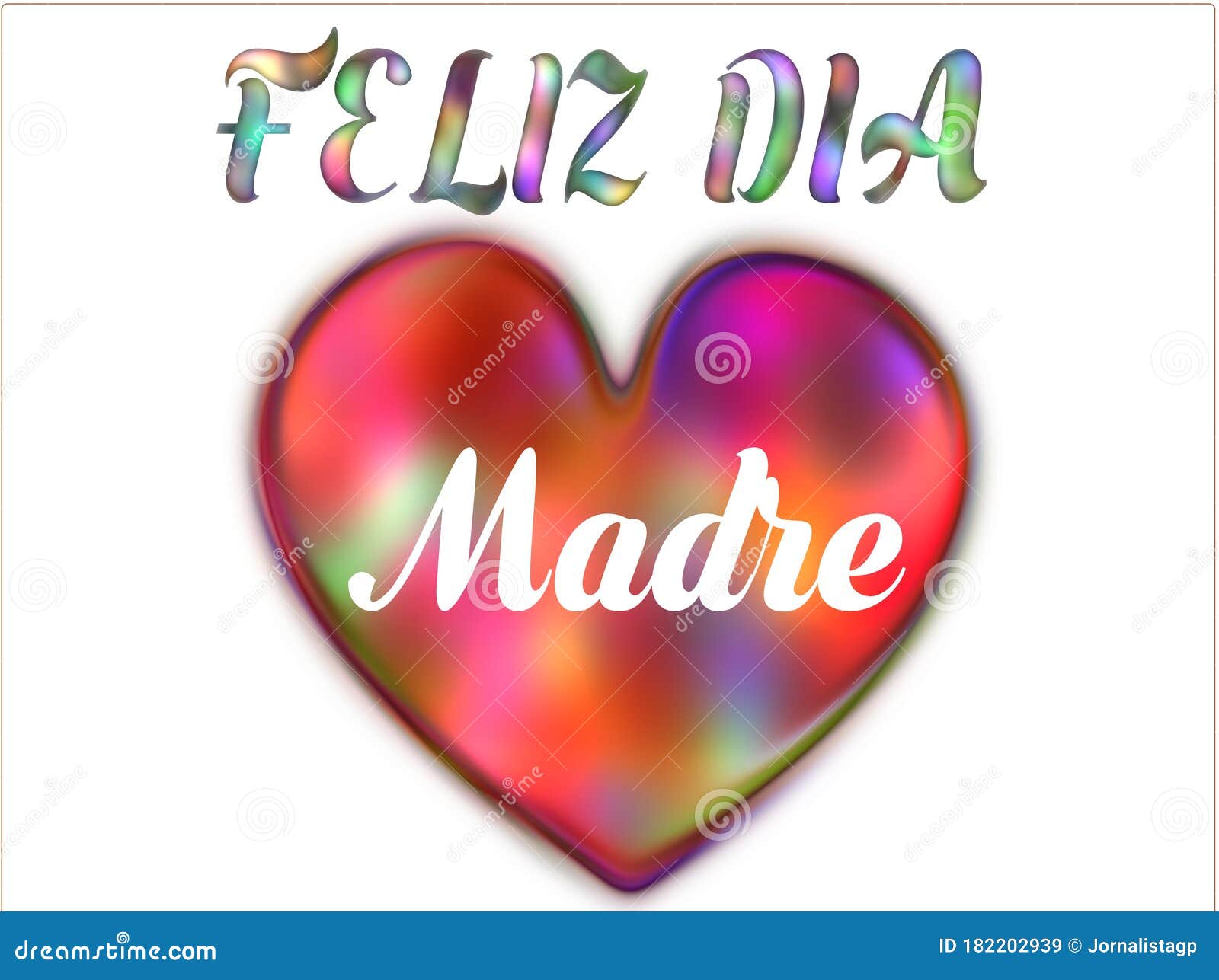 feliz dia de las madres happy mother day in spanish raibow heart . e-gift.