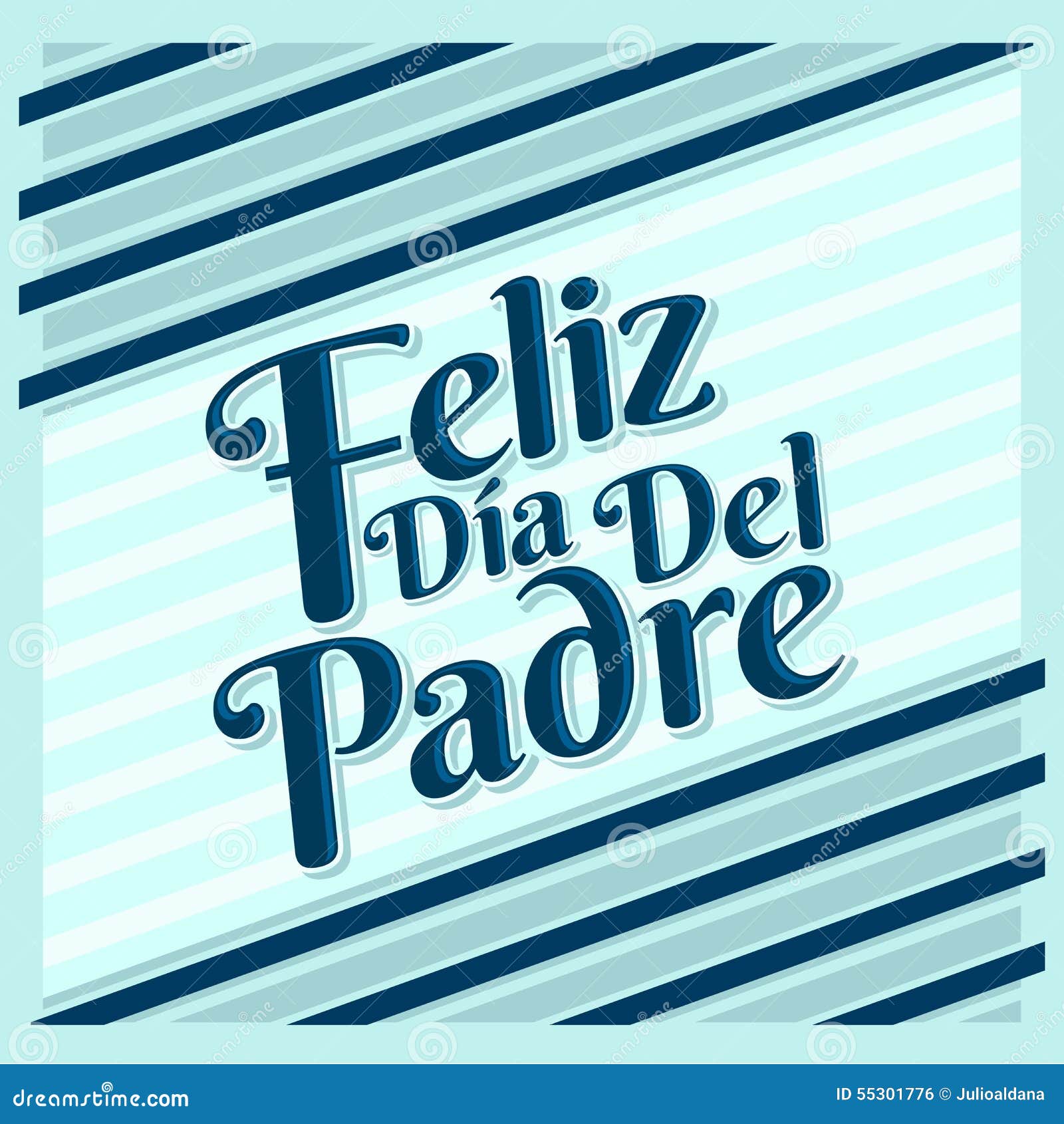 Feliz Dia De Padre Happy Fathers Day Spanish Text Stock Vector