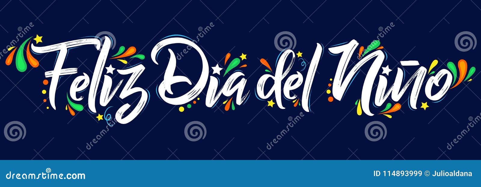 feliz dia del nino, happy children day spanish text, lettering