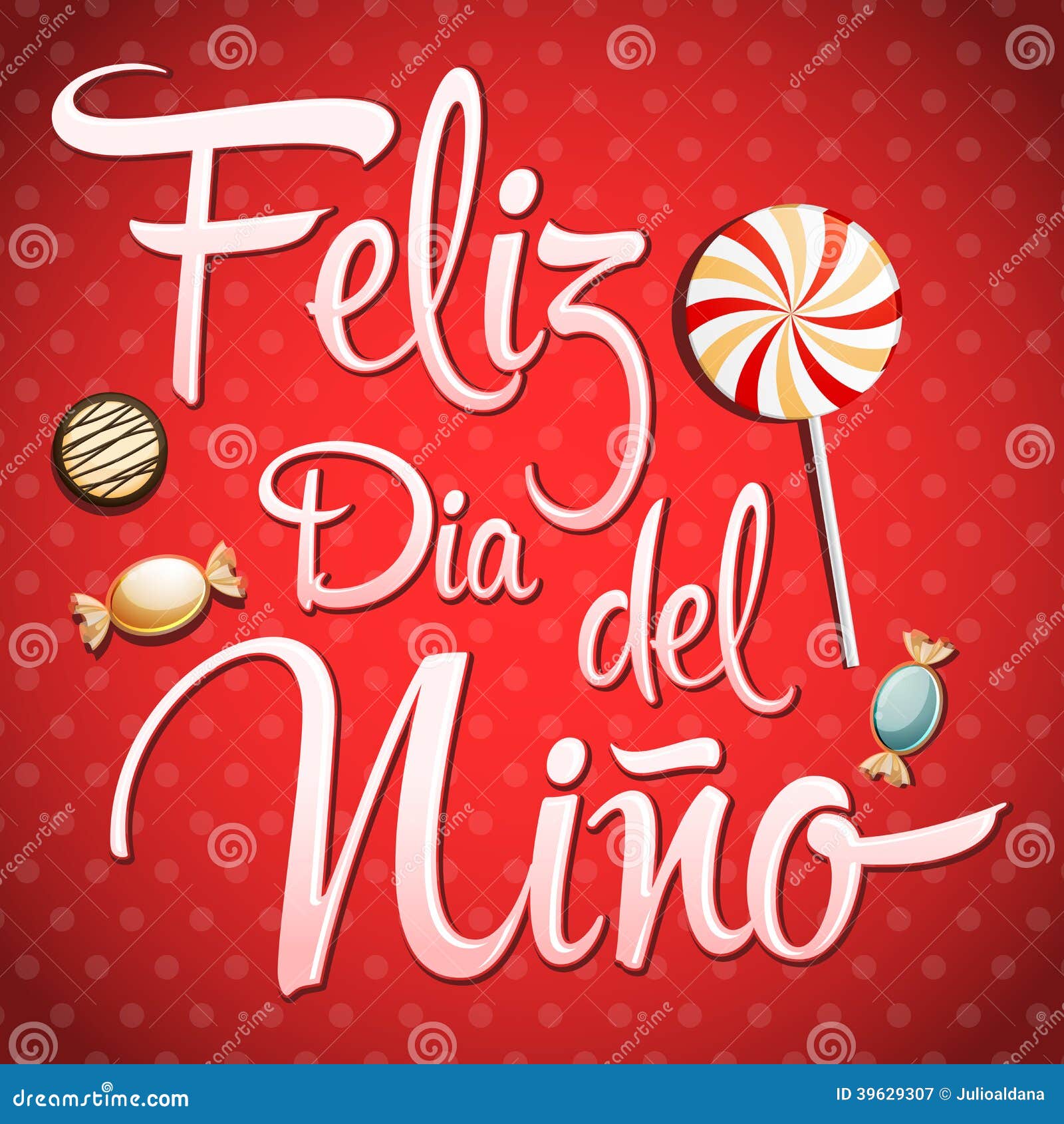 feliz dia del nino - happy children day text in spanish