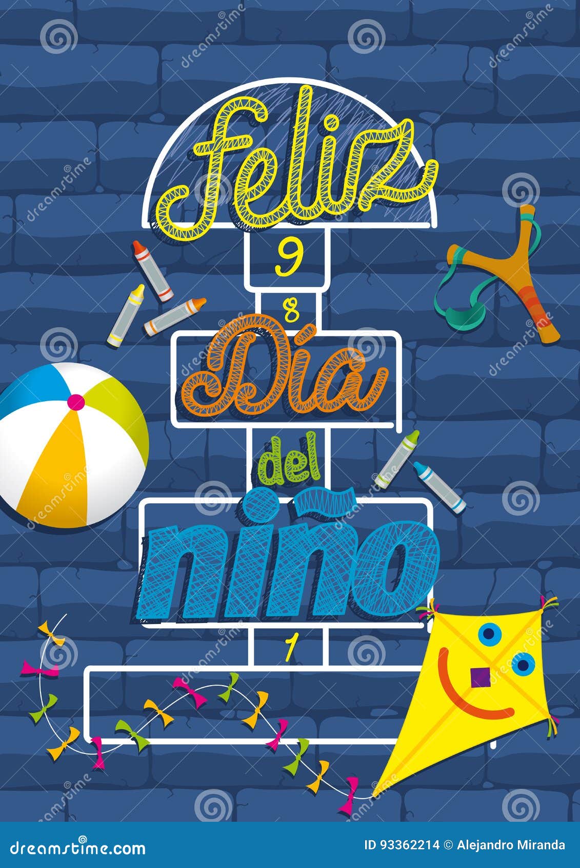 feliz dia del nino lettering - happy children`s day in spanish language