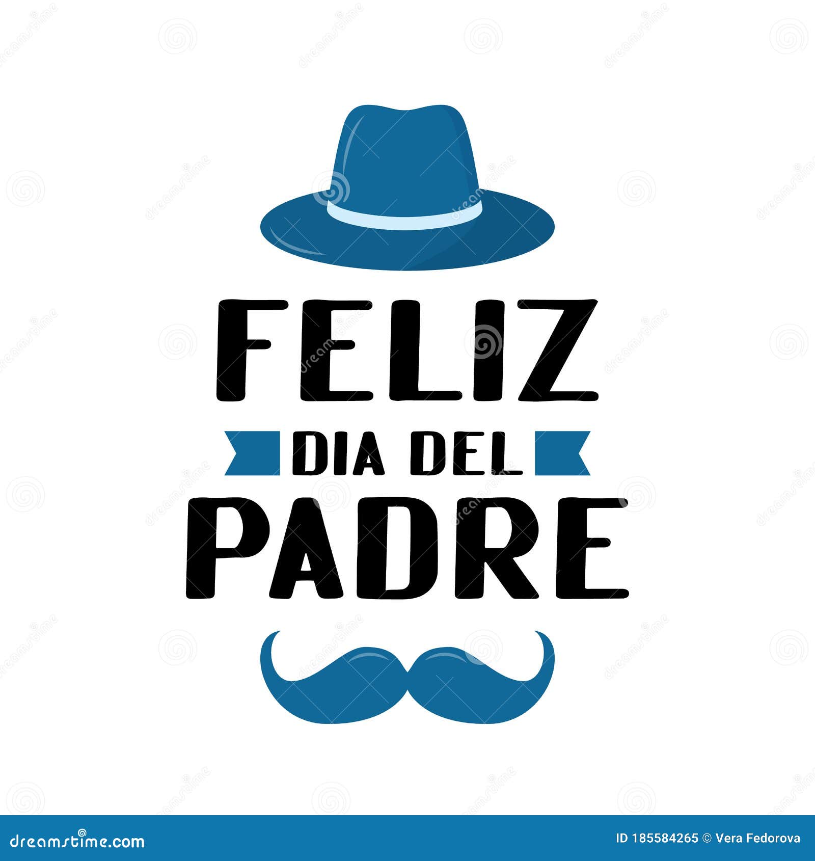 feliz dia del padre happy father s day in spanish lettering  on white. father day celebration in mexico.  template