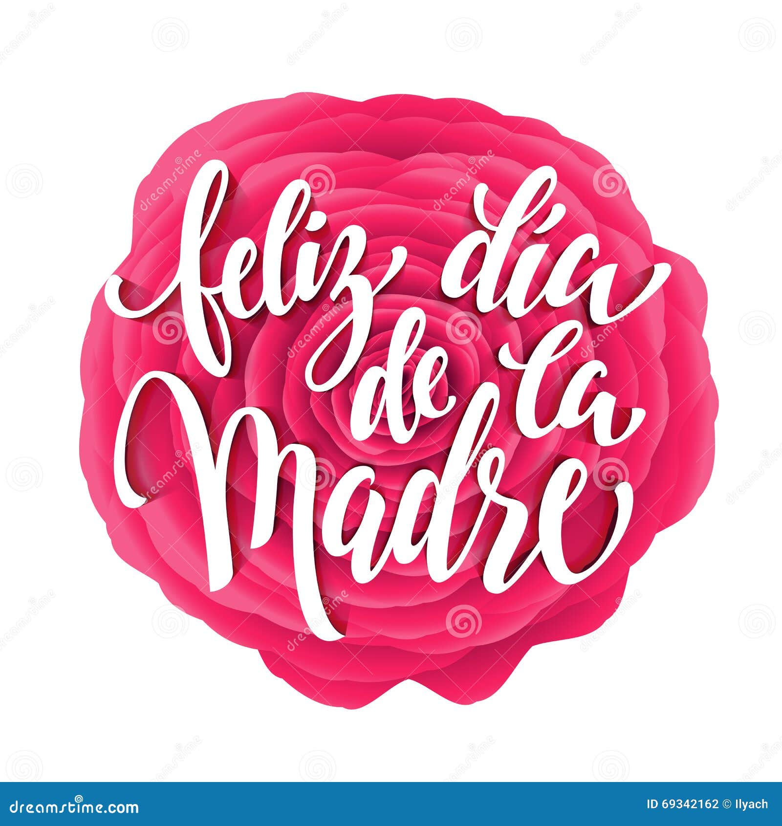 feliz dia mama greeting card with pink red floral pattern.