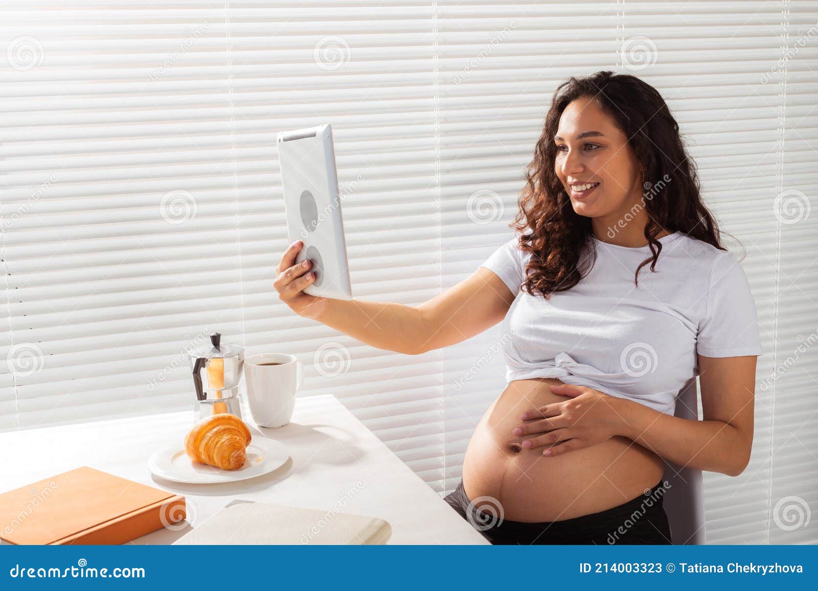 Concepto Elegante Del Embarazo Retrato De La Mujer Embarazada