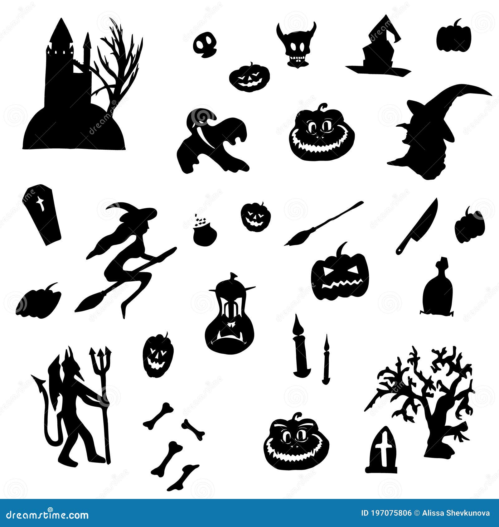 Feliz Fiesta De Halloween, 31 De Octubre Día De Todos Los Santos  Ilustración del Vector - Ilustración de horror, atributos: 197075806