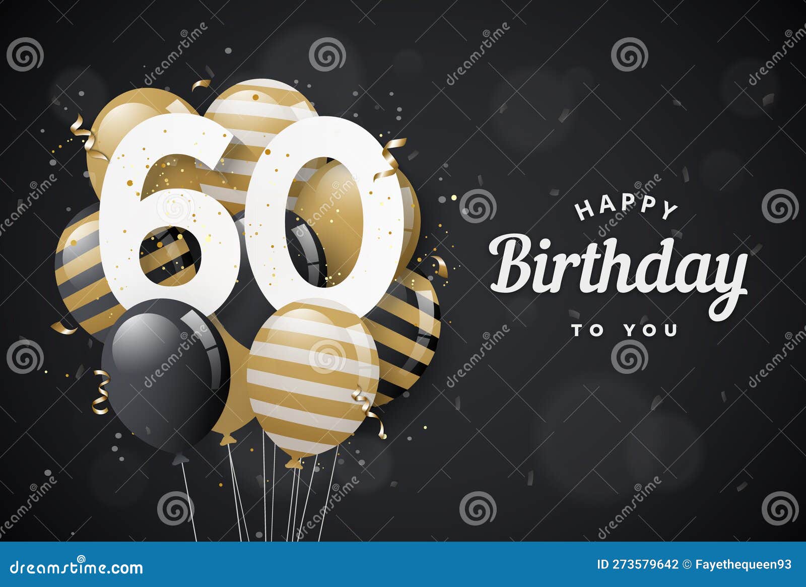 Feliz Cumpleaños 60 Con Fondo De Tarjeta De Saludo De Globos