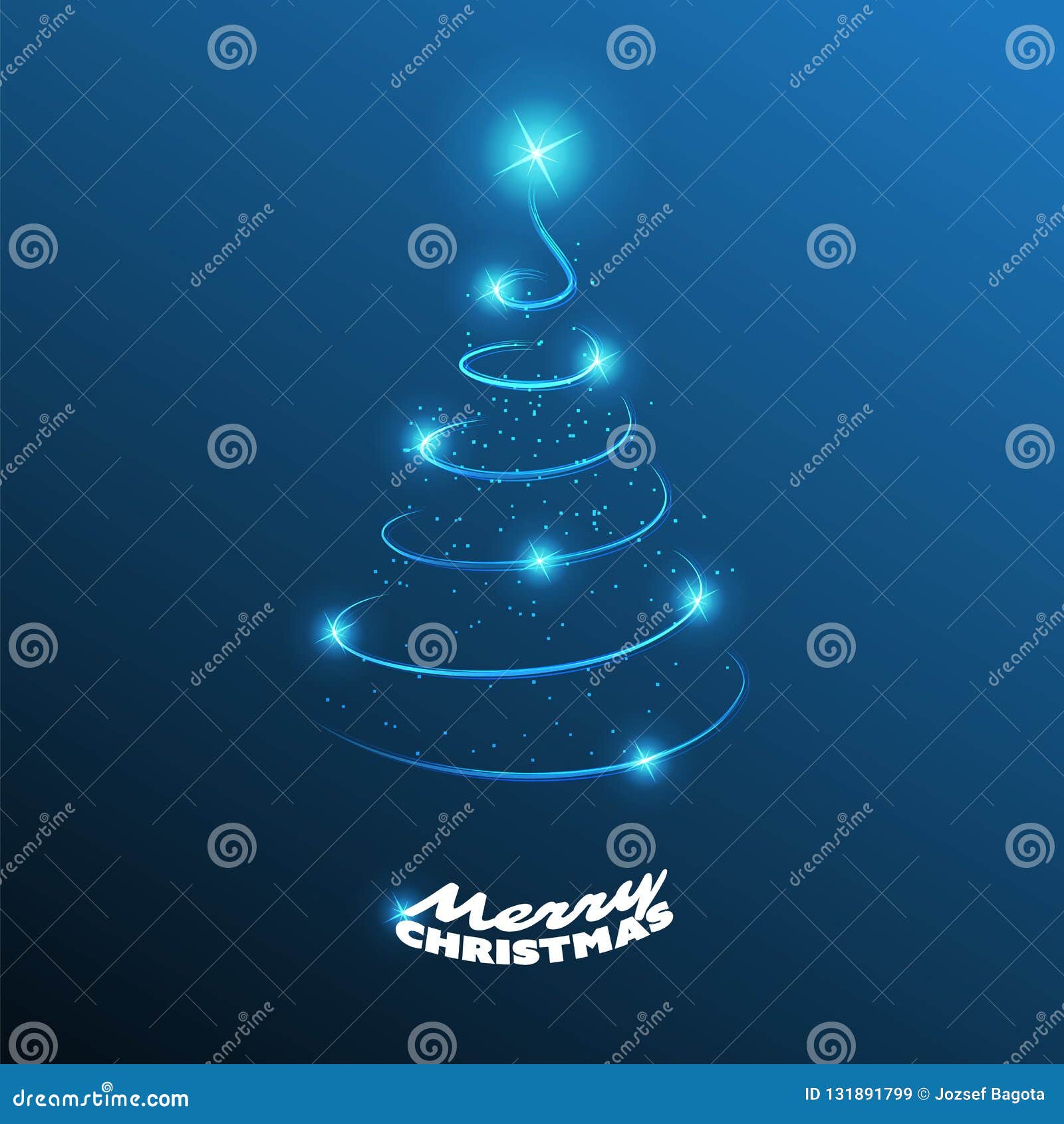 Cartão De Festividades Desenho de Árvore de Fita de Natal - Whimsical