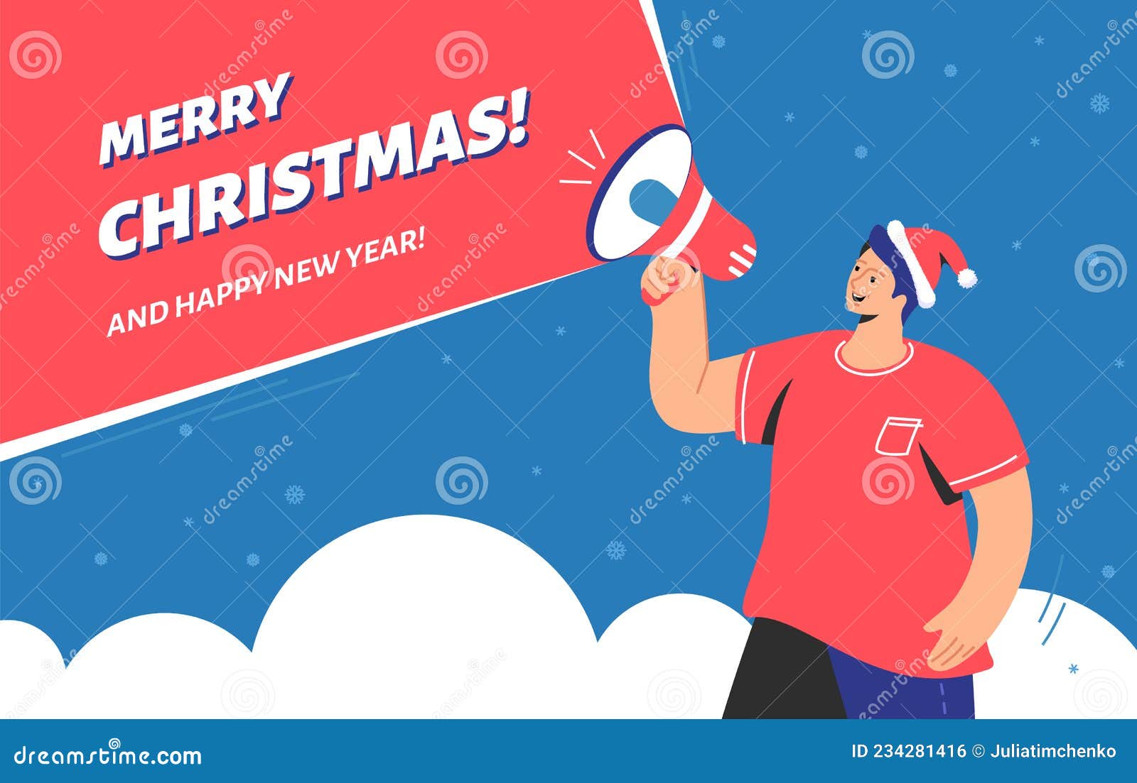 Ho ho ho feliz natal e ilustração de feliz ano novo com barba de