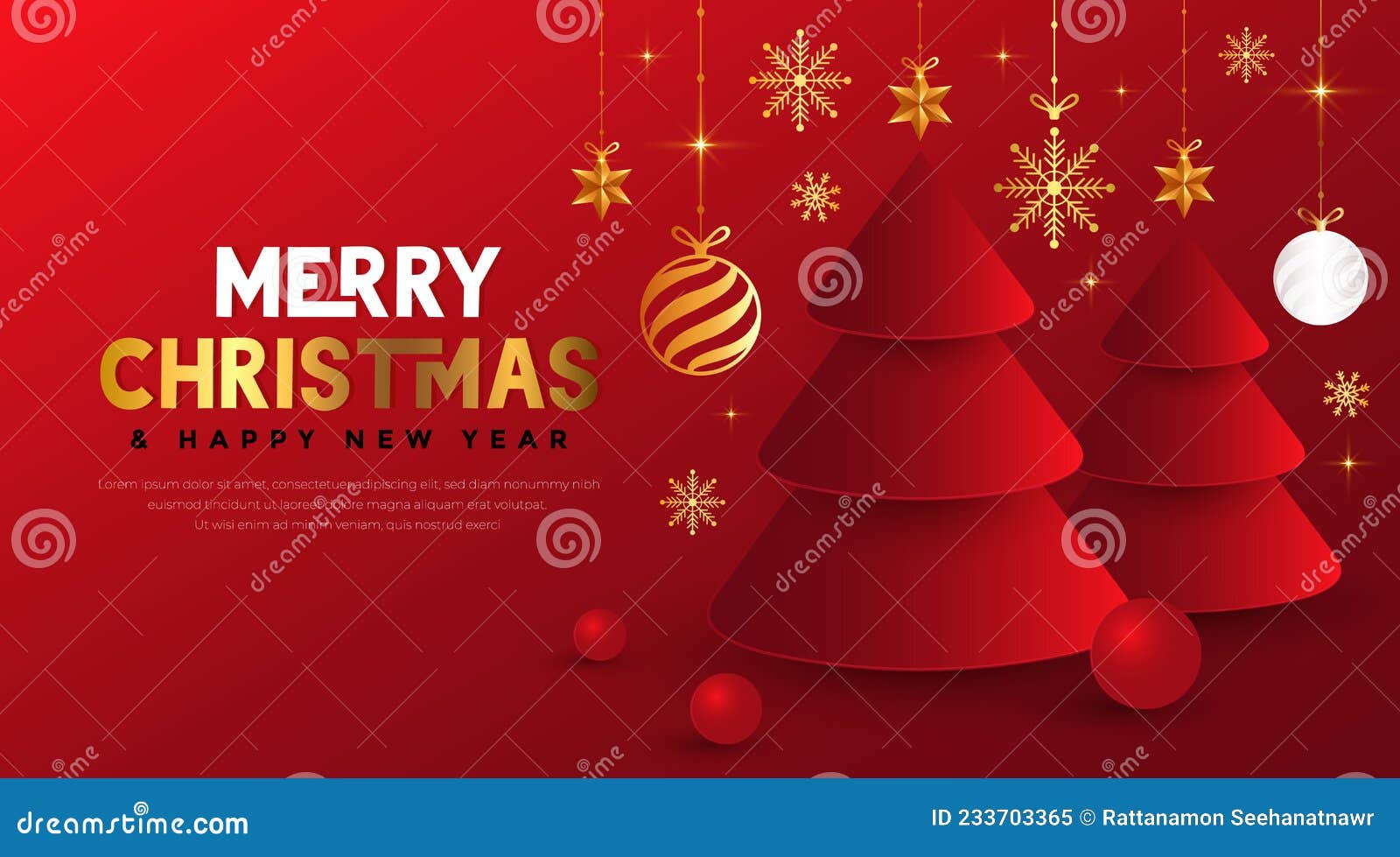 Feliz Natal E Feliz Ano Novo Com a árvore De Xmas Sobre O Plano De Fundo Vermelho Moderno. Modelo De Banner De Natal De Luxo Com Ilustração do Vetor - Ilustração de Feliz Natal E Feliz Ano Novo Com a árvore De Xmas Sobre O Plano De Fundo Vermelho Moderno. Modelo De Banner De Natal De Luxo Com Ilustração do Vetor - Ilustração de