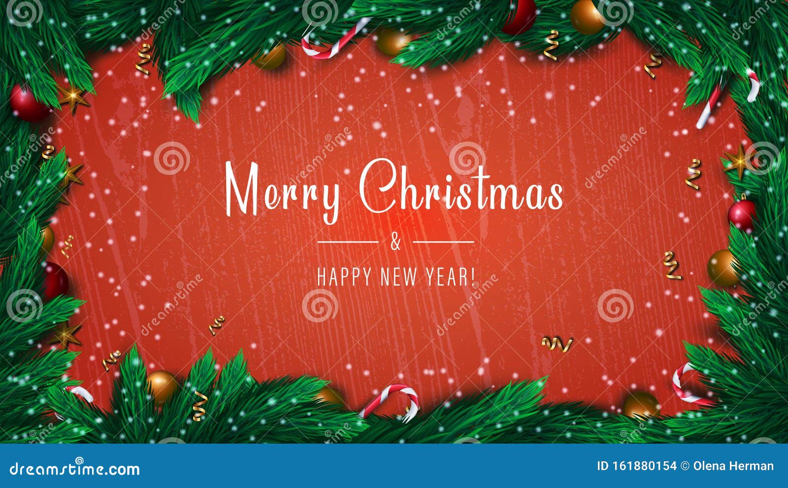 Feliz Natal E Banner De Ano Novo Sobre Fundo Vermelho Com Galhos De  árvores, Doces, Estrelas Ilustração Stock - Ilustração de alegre, bandeira:  161880154