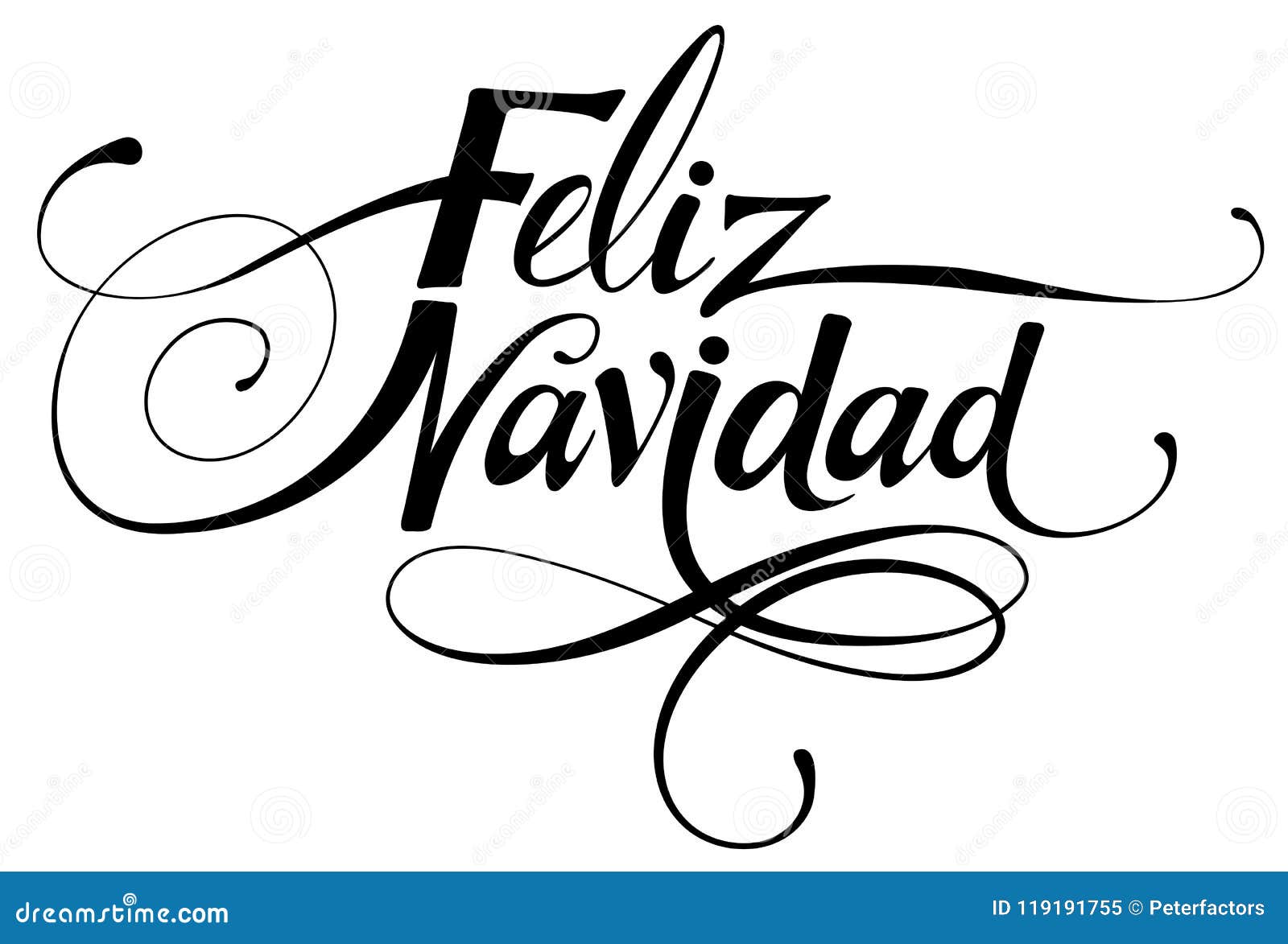 Download Feliz Navidad calligraphy stock vector Illustration of ornate