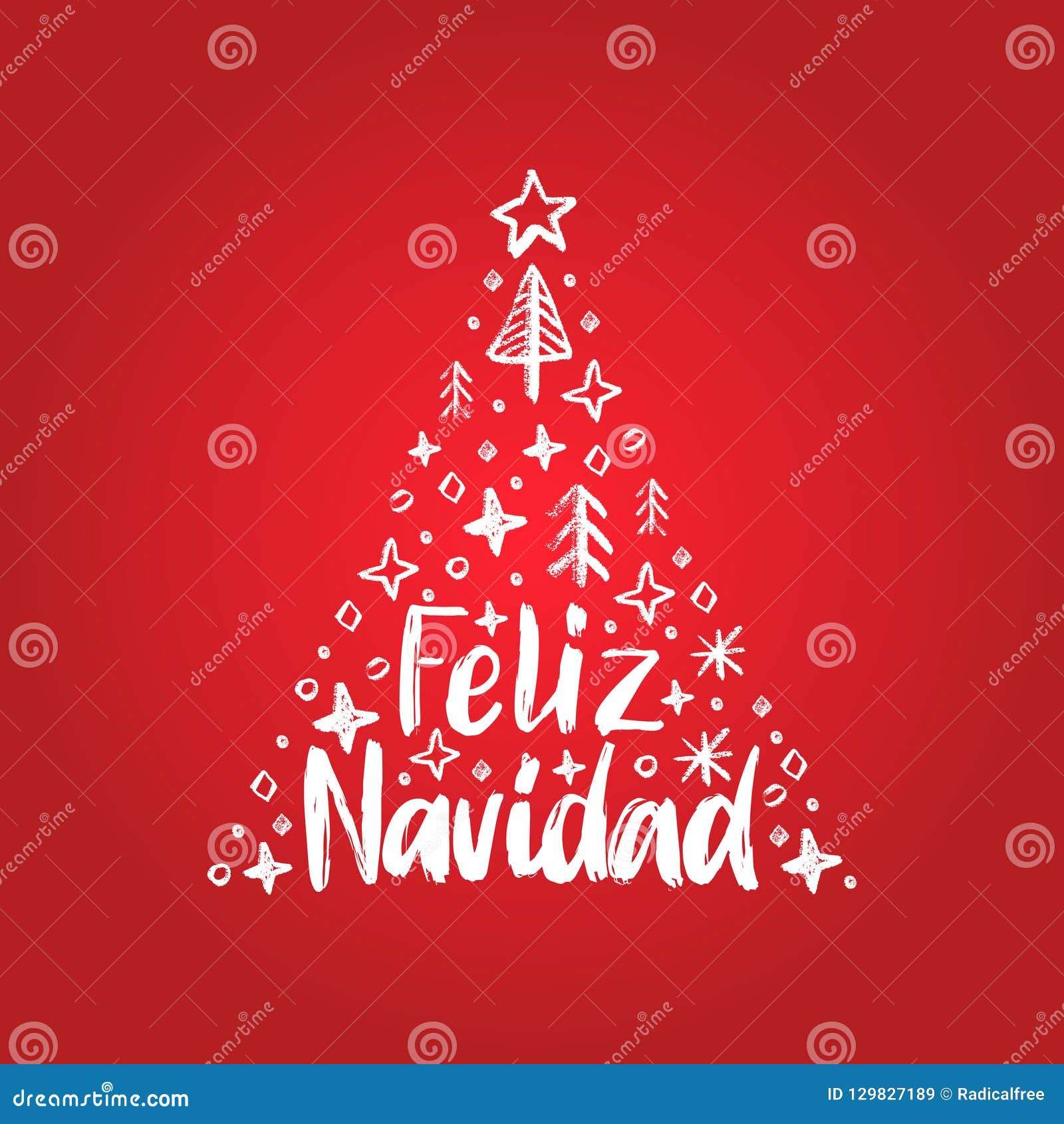 Buon Natale Feliz Navidad.Feliz Navidad Handwritten Phrase Translated From Spanish Merry Christmas Vector Decorative Spruce Illustration Stock Vector Illustration Of Invitation Retro 129827189