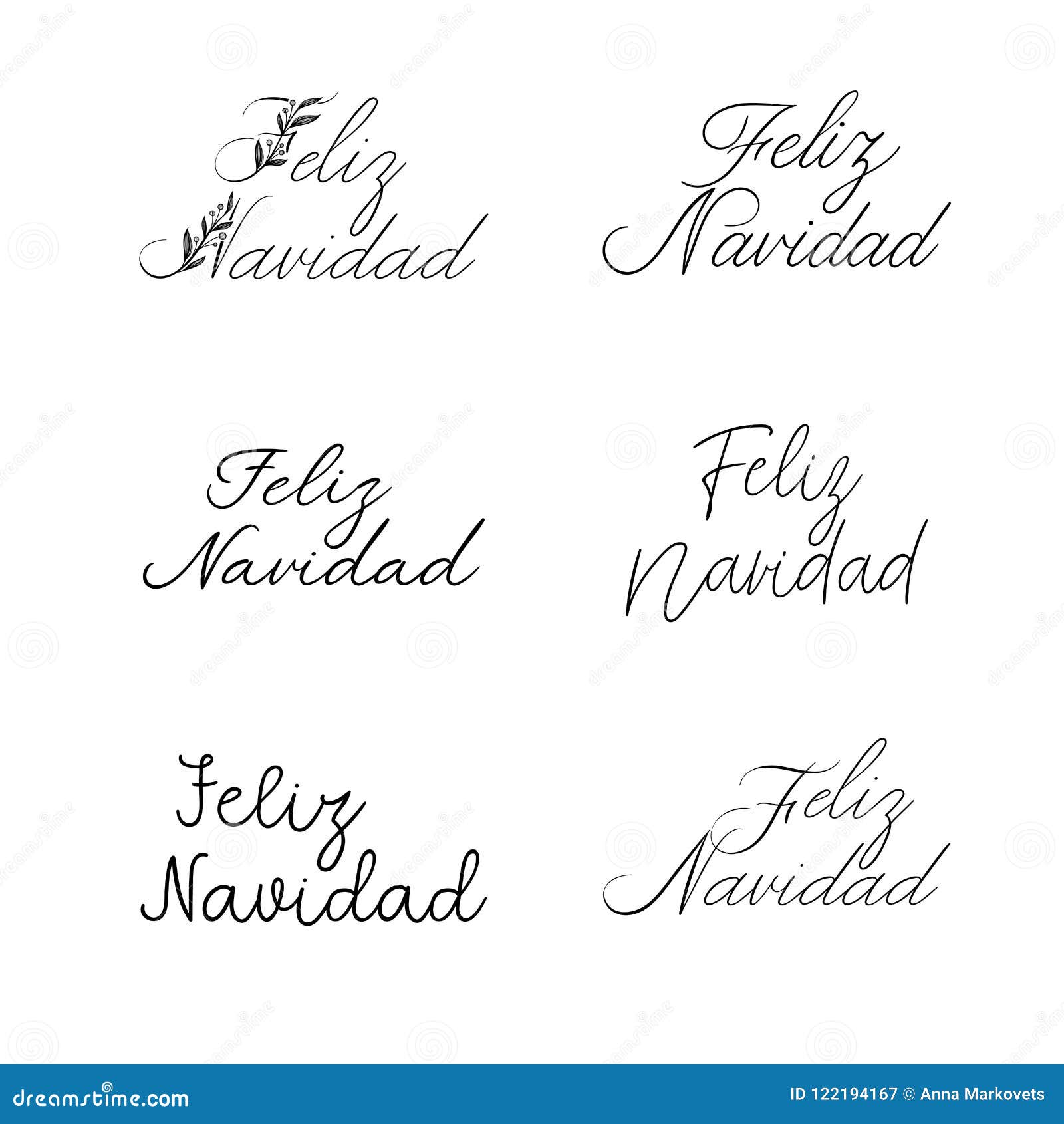 Feliz Navidad Lettering Greeting Card Buon Natale Nello Spagnolo Calligrafia Moderna Di Vettore Decorazione Di Natale Illustrazione Vettoriale Illustrazione Di Handwritten Calligraphic