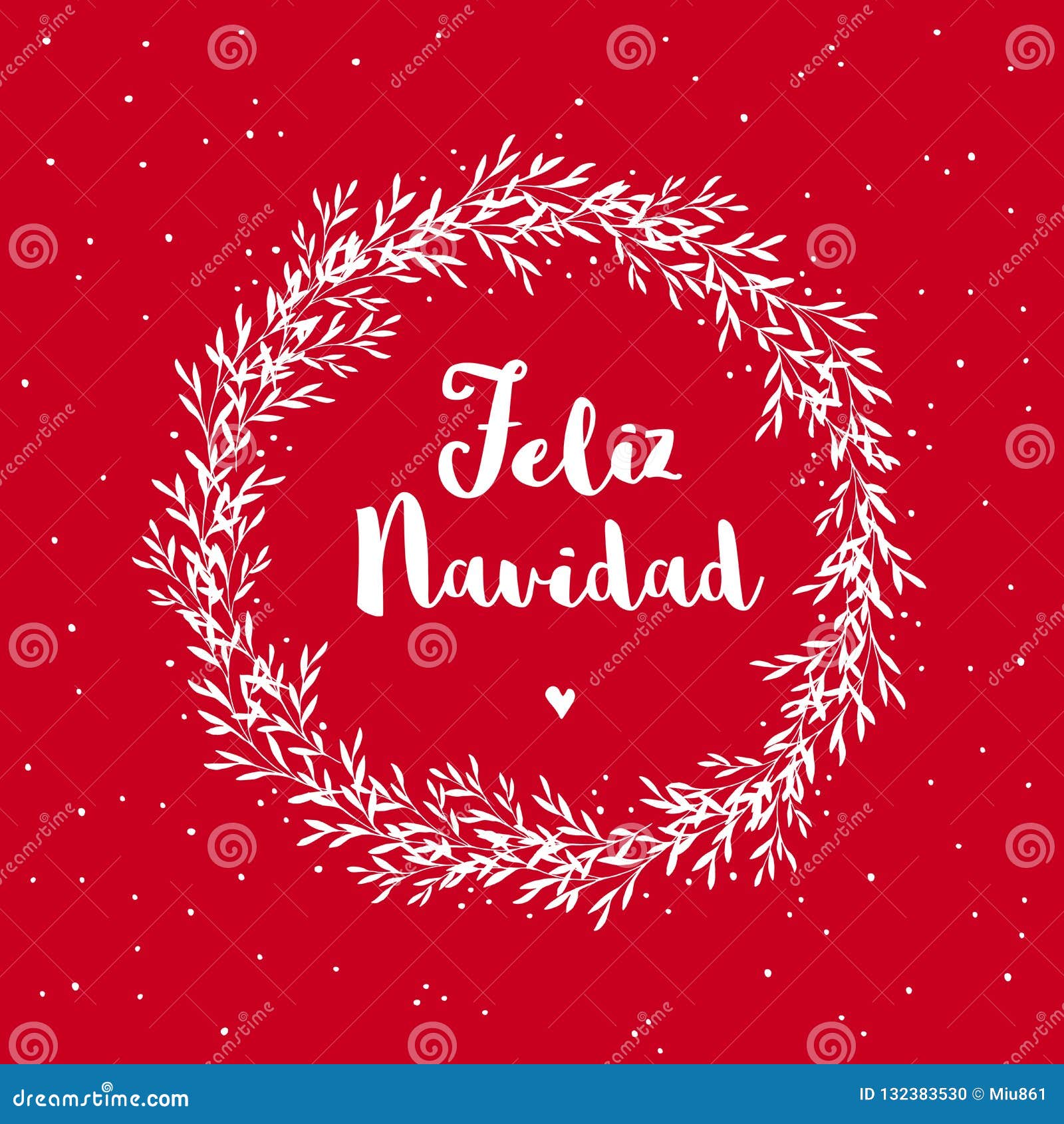 Feliz Navidad Merry Christmas Spanish Christmas Vector Card Stock Vector Illustration Of December Background 132383530