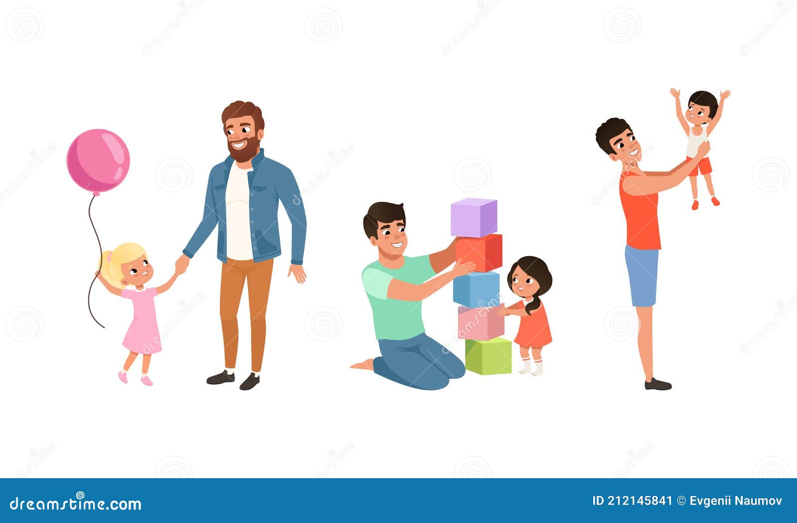 Feliz Padre Concepto Conjunto De Padres Y Sus Hijos Divertirse Juntos Hijo E Hija Jugando Con Papa Dibujos Animados Ilustracion del Vector Ilustracion de lindo lazo 212145841