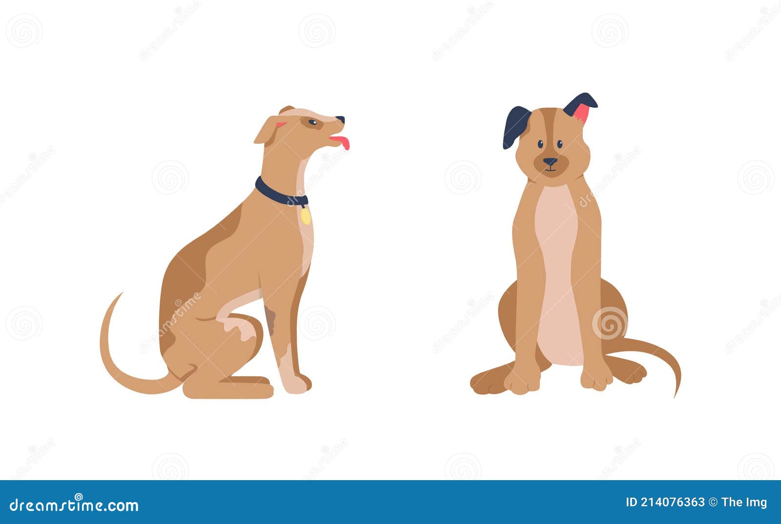 Feliz Perros Sentados Color Plano Vector Detallado Juego De Caracteres  Ilustración del Vector - Ilustración de actitud, perrito: 214076363