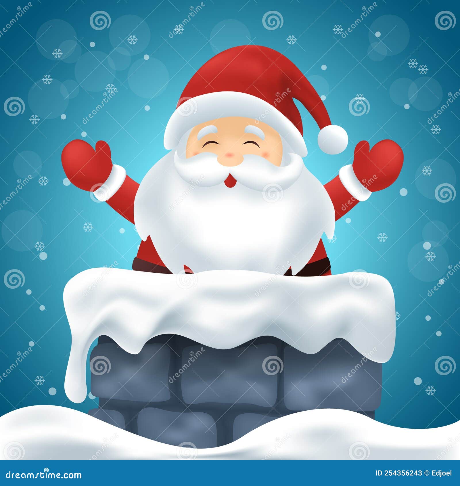 Feliz Tarjeta Navideña De Santa Claus Ondeando En Una Chimenea En El  Paisaje Invernal En Buenas Noches 3d Navidad Tarjeta De Salud Ilustración  del Vector - Ilustración de feliz, nieve: 254356243