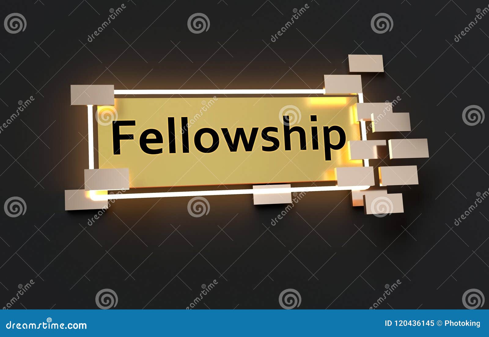 fellowship modern golden sign