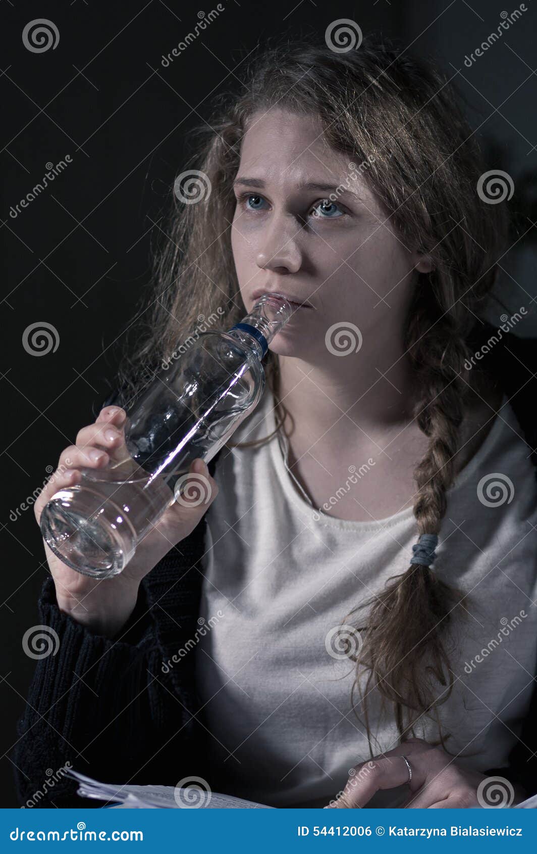 Female Alcoholic Drinking Vodka Stock Photo Image of booze, bottle